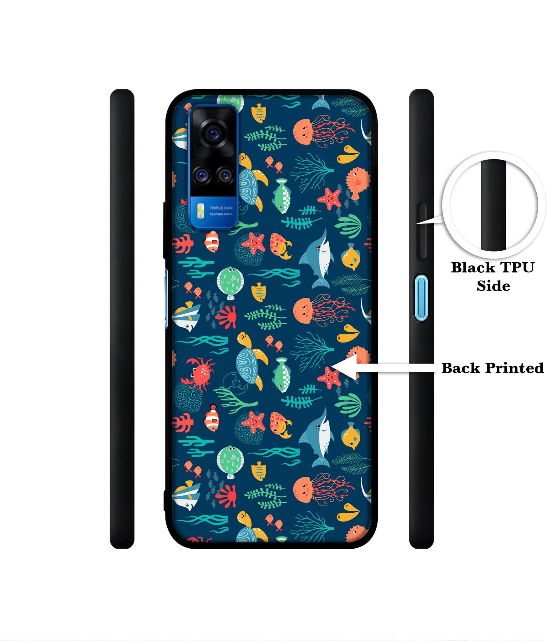 Aquarium Texture Designer 2D Printed Back Case Cover for Vivo Y51 (2020) 4G / Y51A 4G / Y31 4G / Y53s 4G