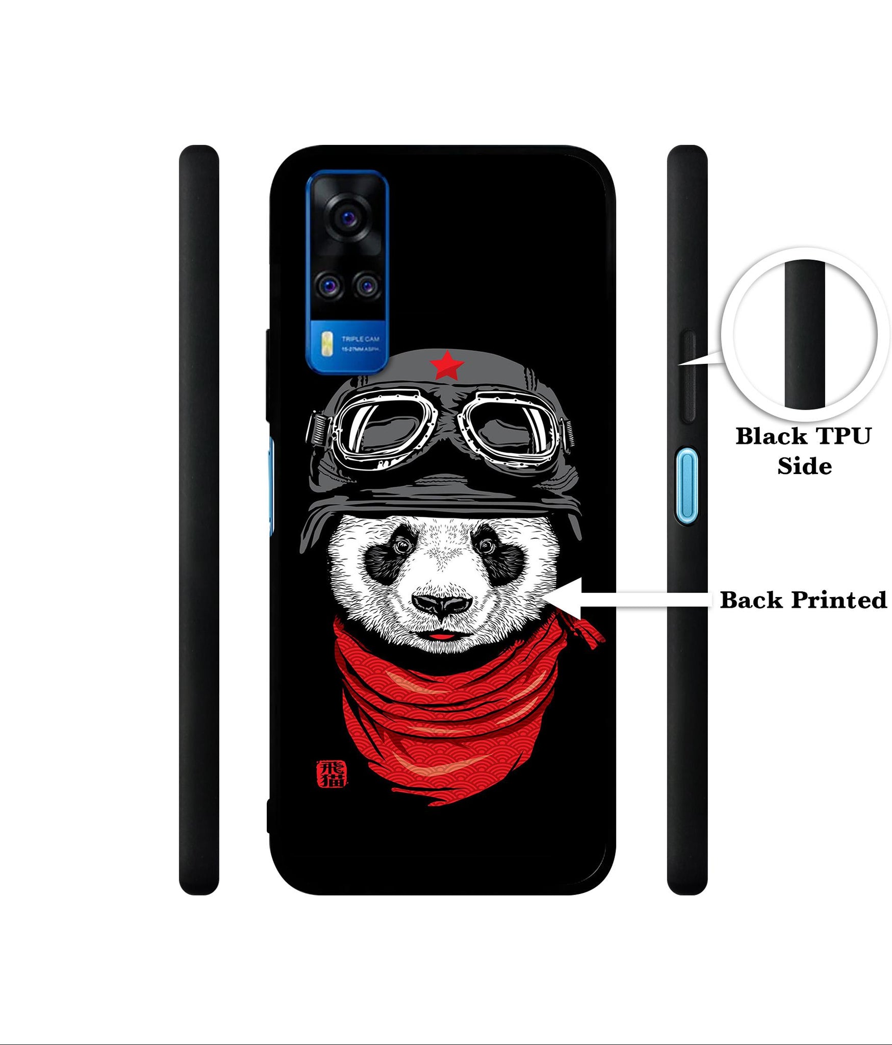 Biker Panda Designer 2D Printed Back Case Cover for Vivo Y51 (2020) 4G / Y51A 4G / Y31 4G / Y53s 4G