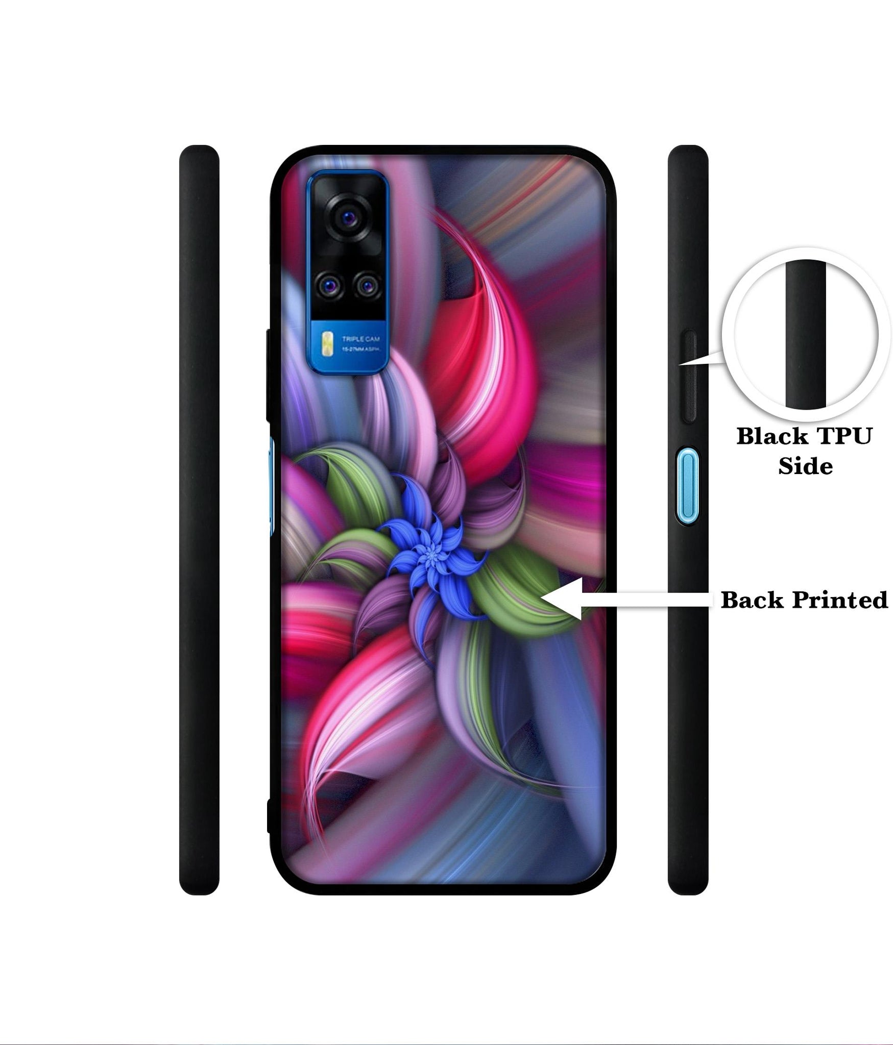 Colorful Flower Designer 2D Printed Back Case Cover for Vivo Y51 (2020) 4G / Y51A 4G / Y31 4G / Y53s 4G