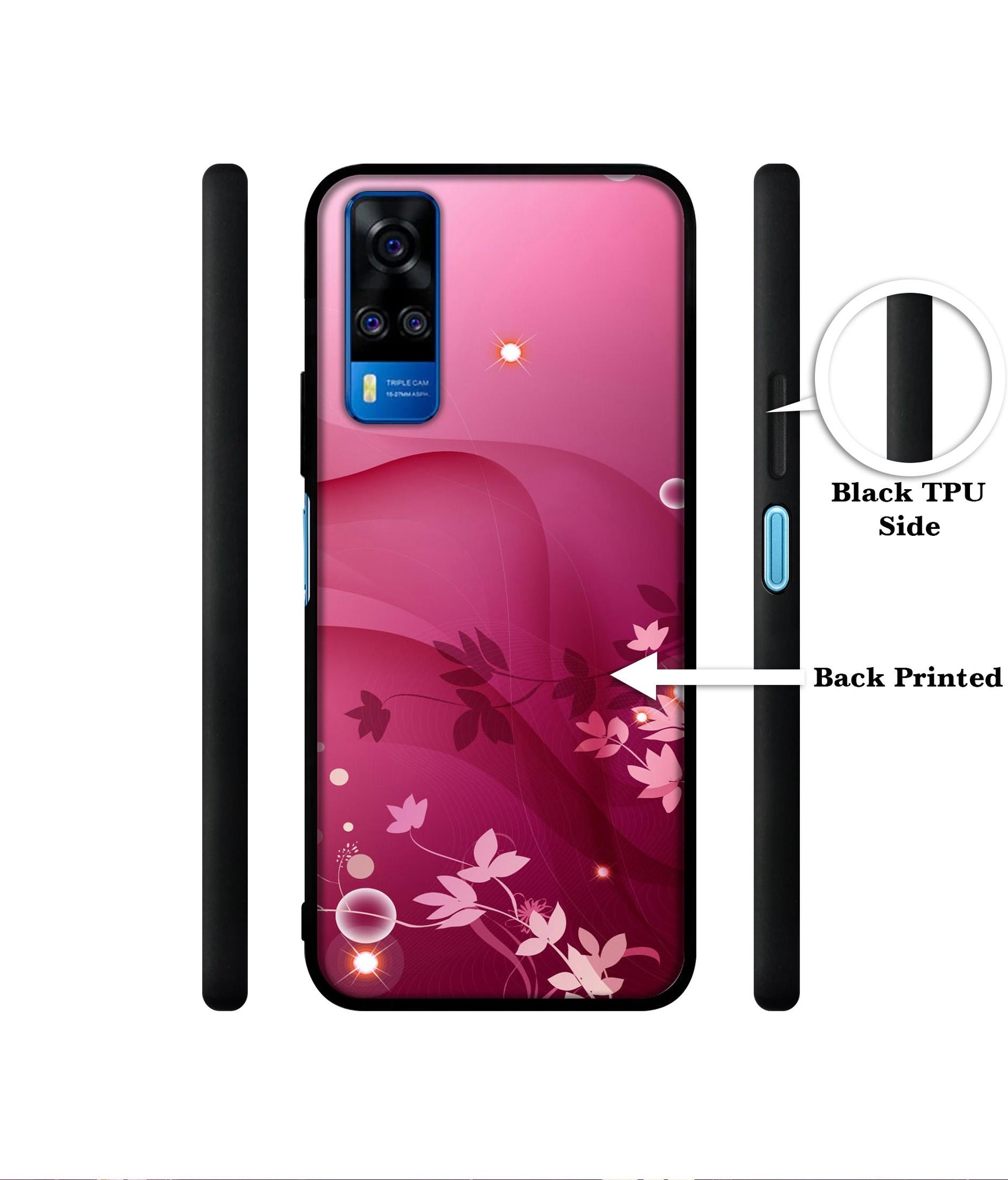 Pink Abstract Designer 2D Printed Back Case Cover for Vivo Y51 (2020) 4G / Y51A 4G / Y31 4G / Y53s 4G