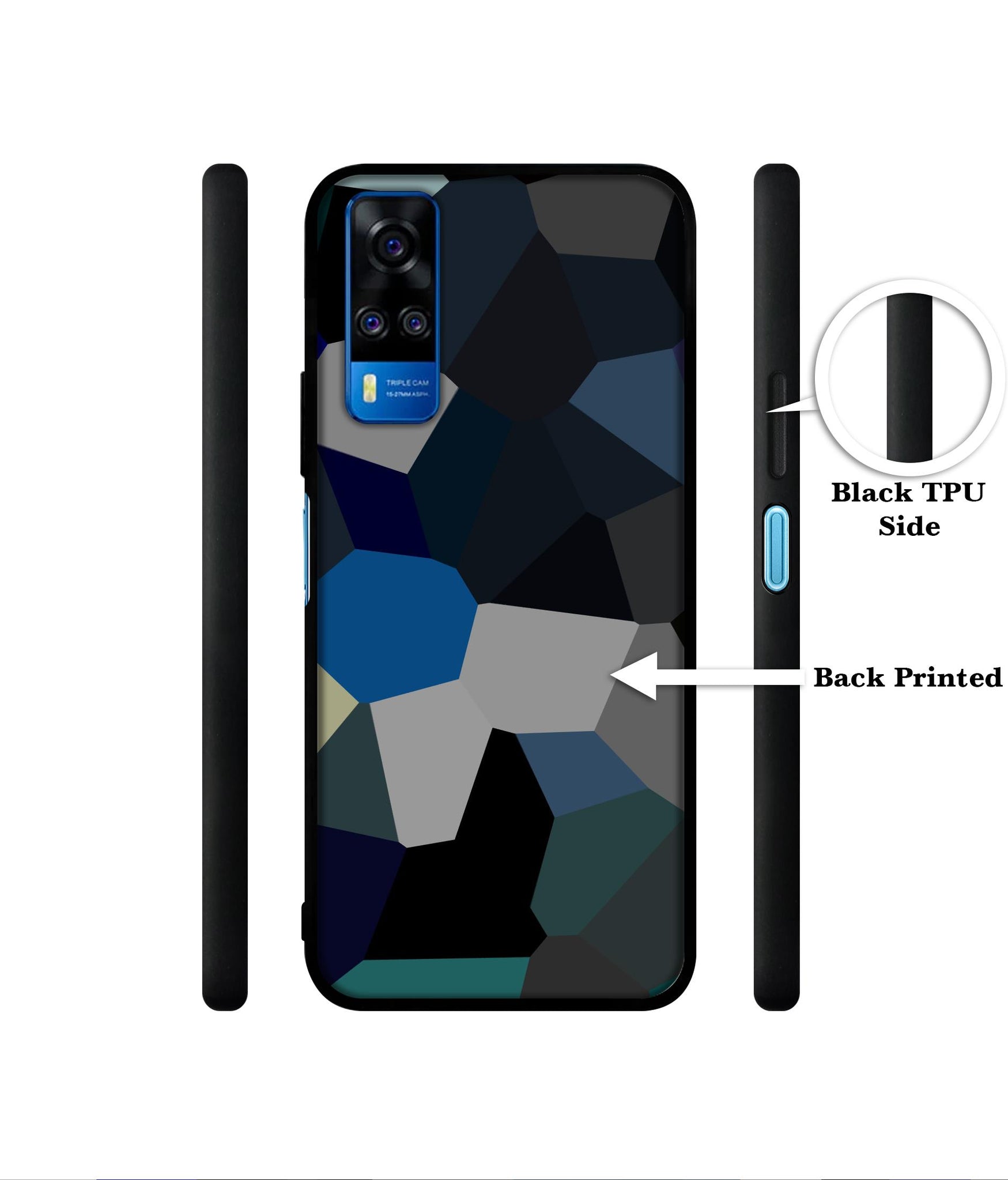 Mathematical Shape Designer 2D Printed Back Case Cover for Vivo Y51 (2020) 4G / Y51A 4G / Y31 4G / Y53s 4G