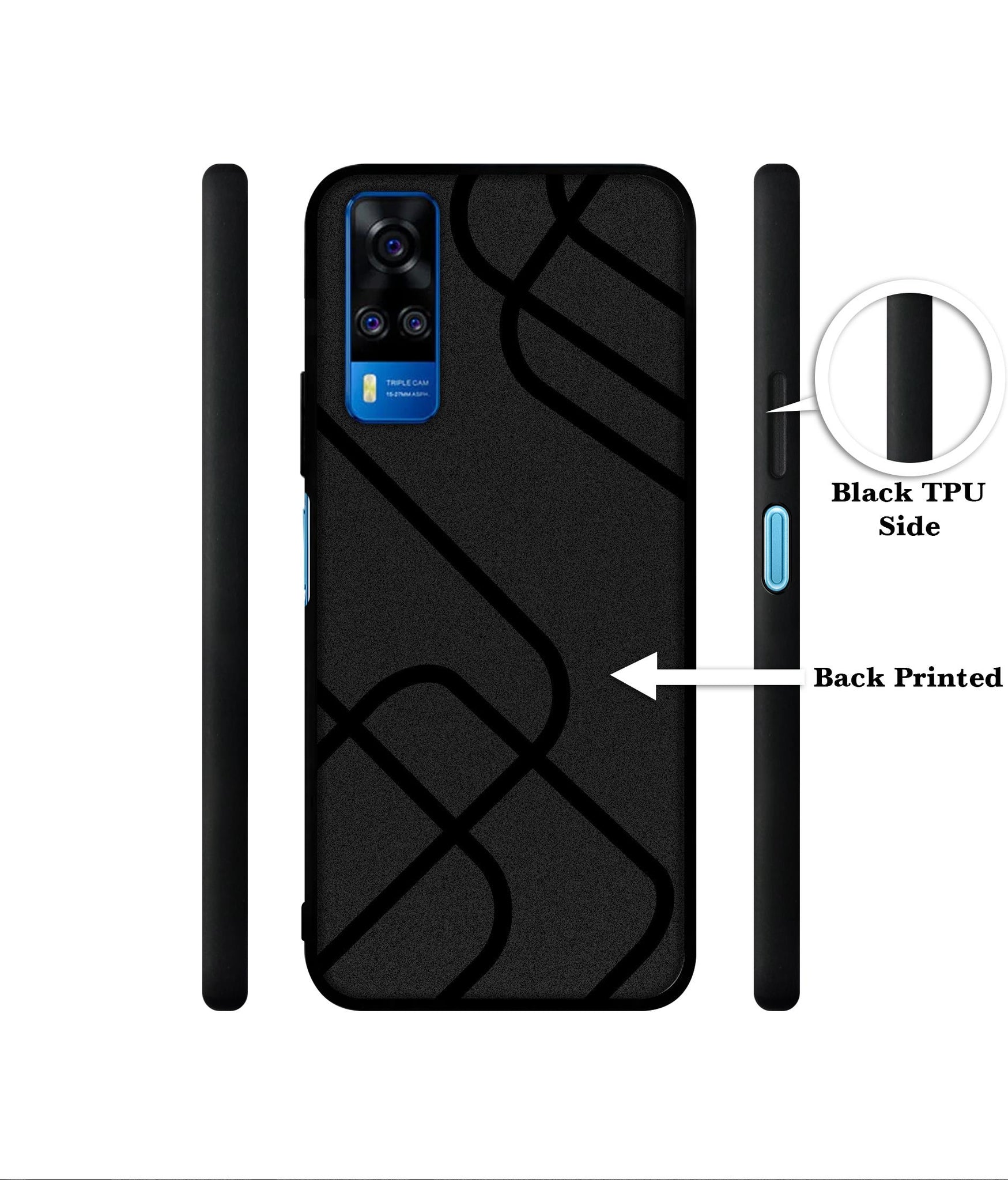 Zig-Zag Black Line Designer 2D Printed Back Case Cover for Vivo Y51 (2020) 4G / Y51A 4G / Y31 4G / Y53s 4G