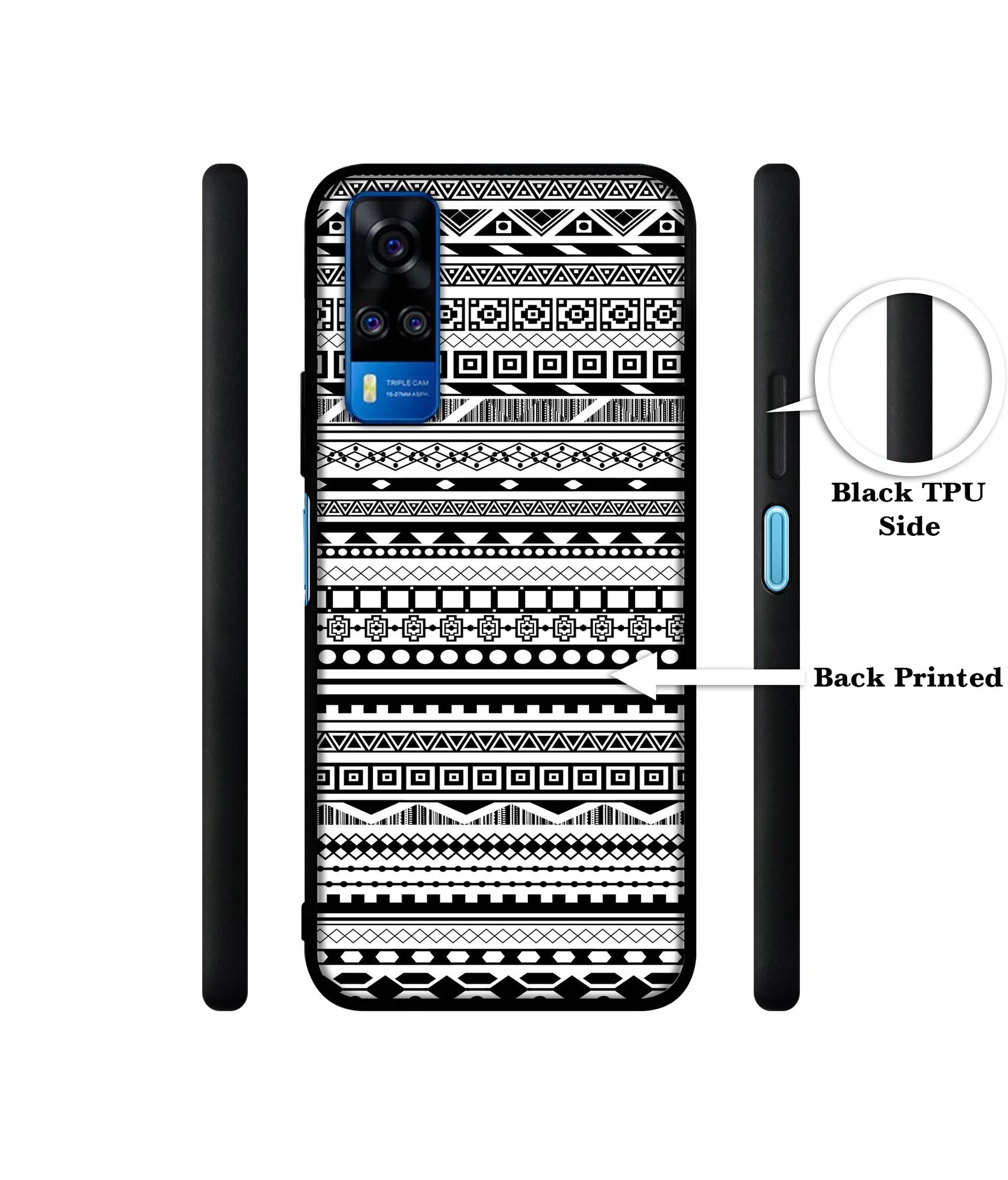Black & White Patterns Designer 2D Printed Back Case Cover for Vivo Y51 (2020) 4G / Y51A 4G / Y31 4G / Y53s 4G
