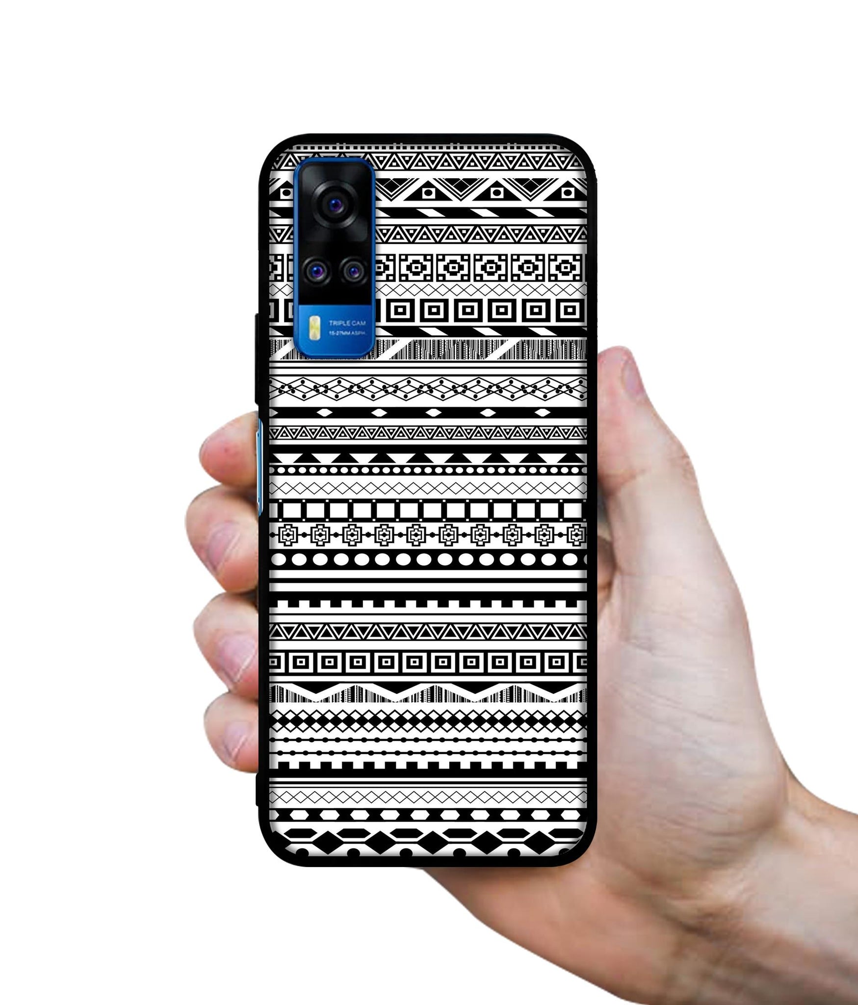 Black & White Patterns Designer 2D Printed Back Case Cover for Vivo Y51 (2020) 4G / Y51A 4G / Y31 4G / Y53s 4G