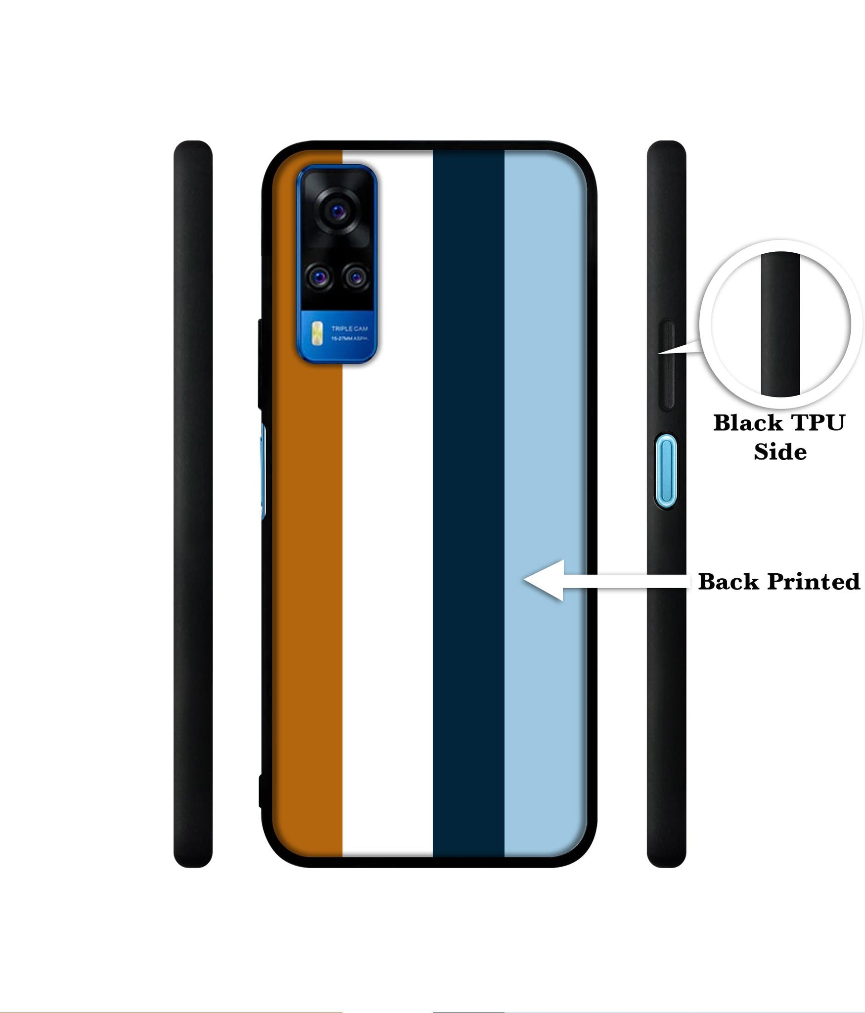 Color Stripes Designer 2D Printed Back Case Cover for Vivo Y51 (2020) 4G / Y51A 4G / Y31 4G / Y53s 4G