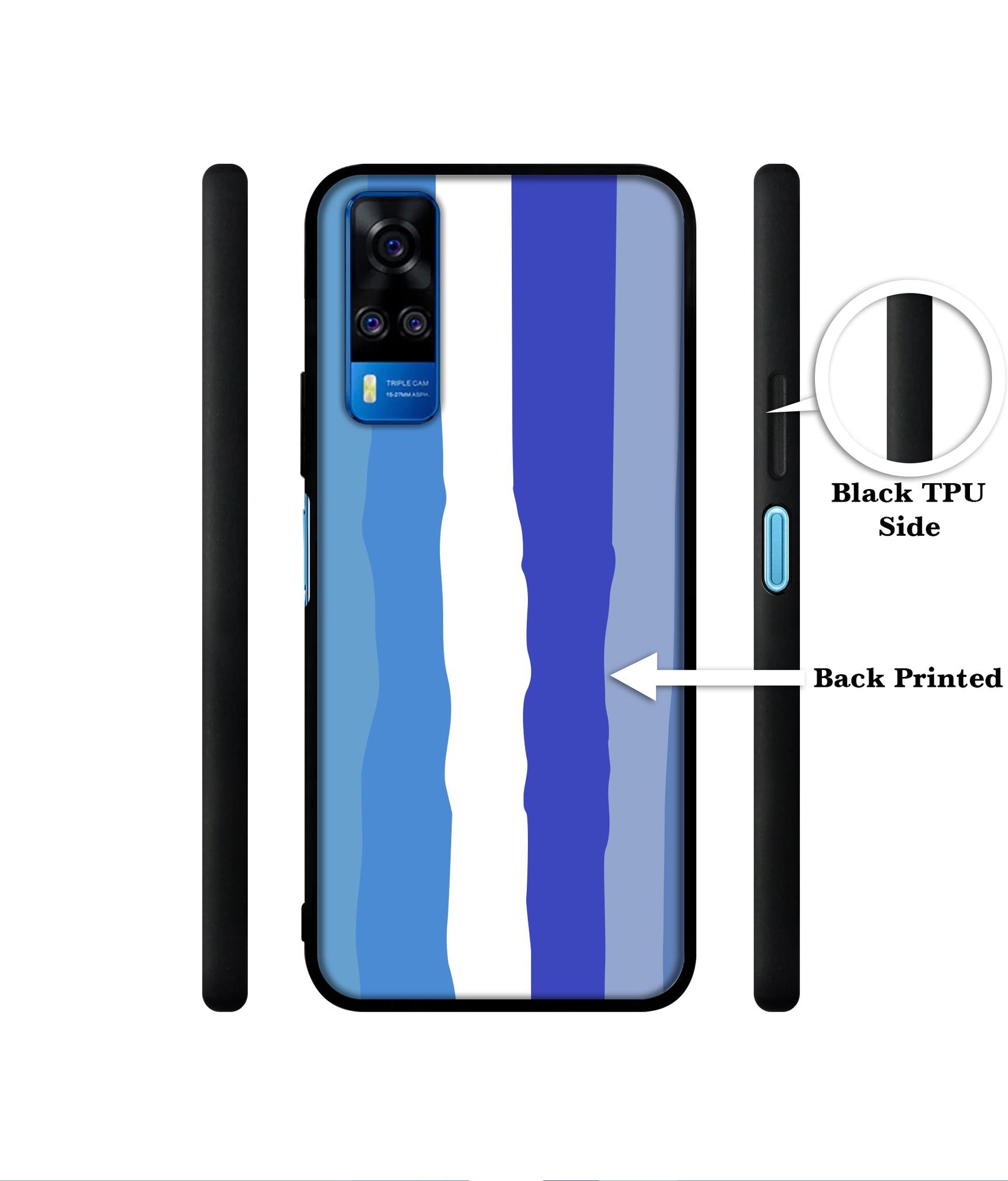 Blue Stripes Rainbow Designer 2D Printed Back Case Cover for Vivo Y51 (2020) 4G / Y51A 4G / Y31 4G / Y53s 4G