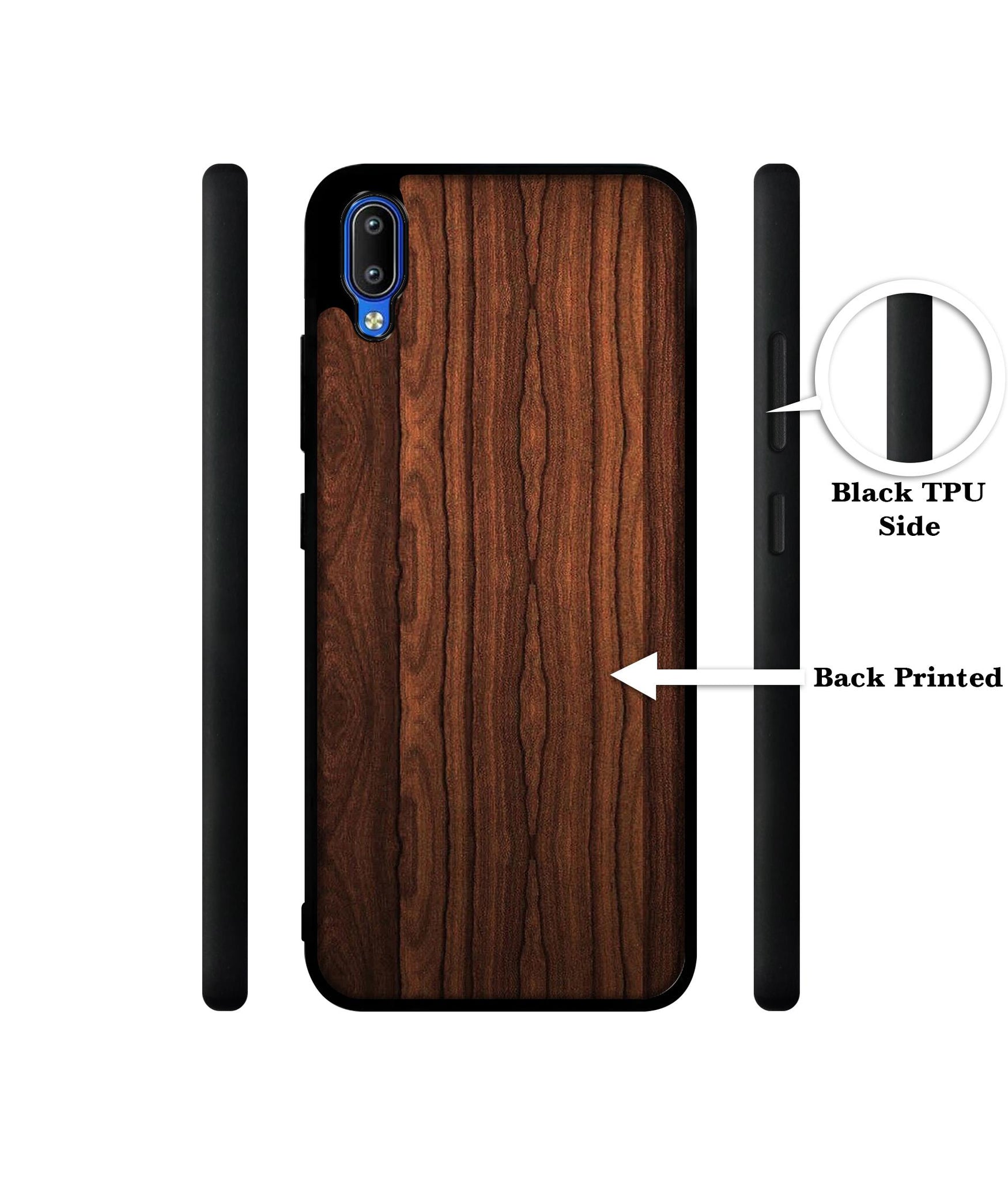 Brown Wooden Texture Designer 2D Printed Back Case Cover for Vivo Y91 4G / Y93 4G / Y95 4G