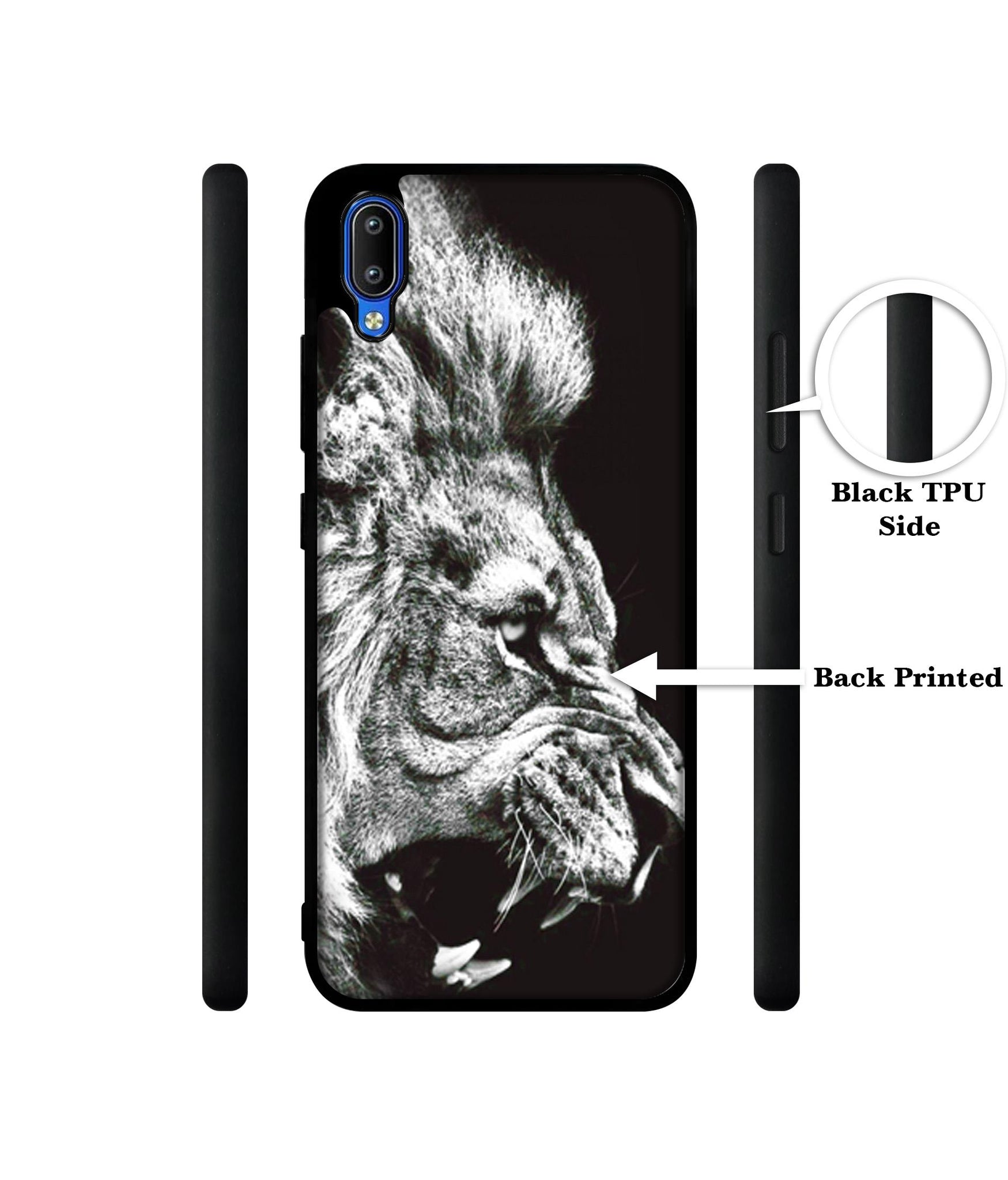 Angry Lion Designer 2D Printed Back Case Cover for Vivo Y91 4G / Y93 4G / Y95 4G
