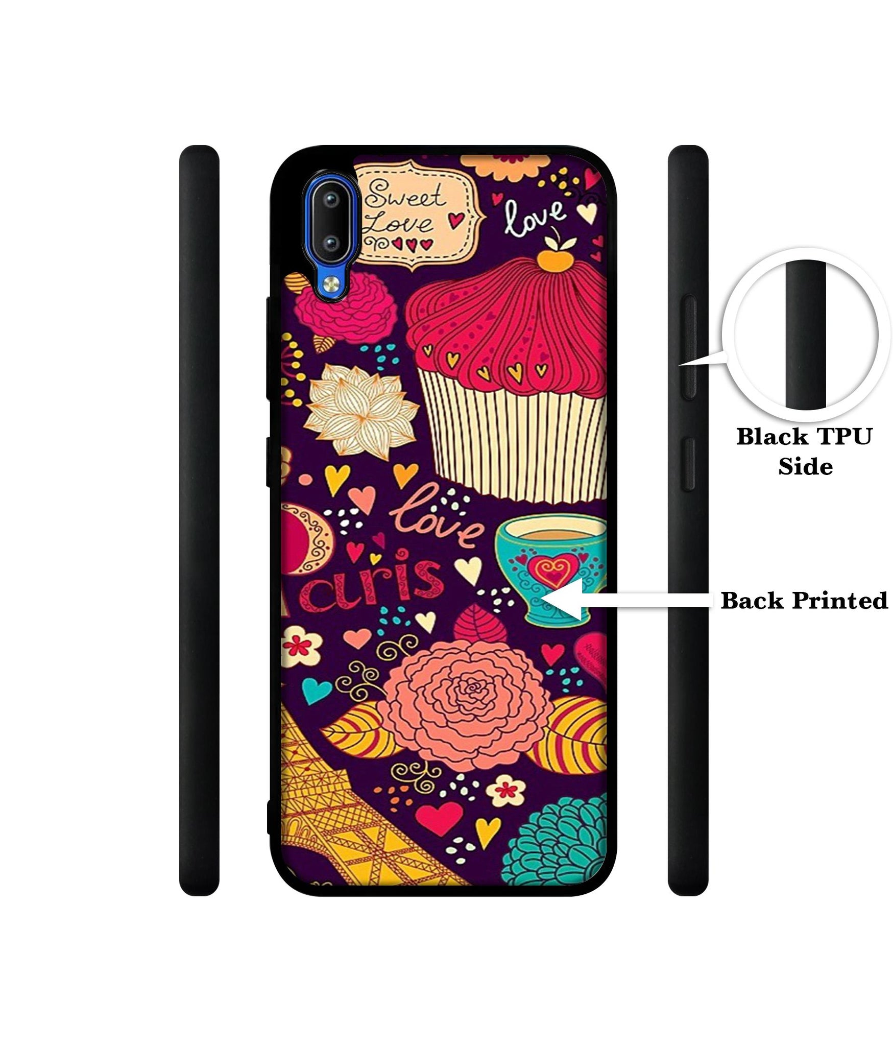 Paris Flower Love Designer 2D Printed Back Case Cover for Vivo Y91 4G / Y93 4G / Y95 4G
