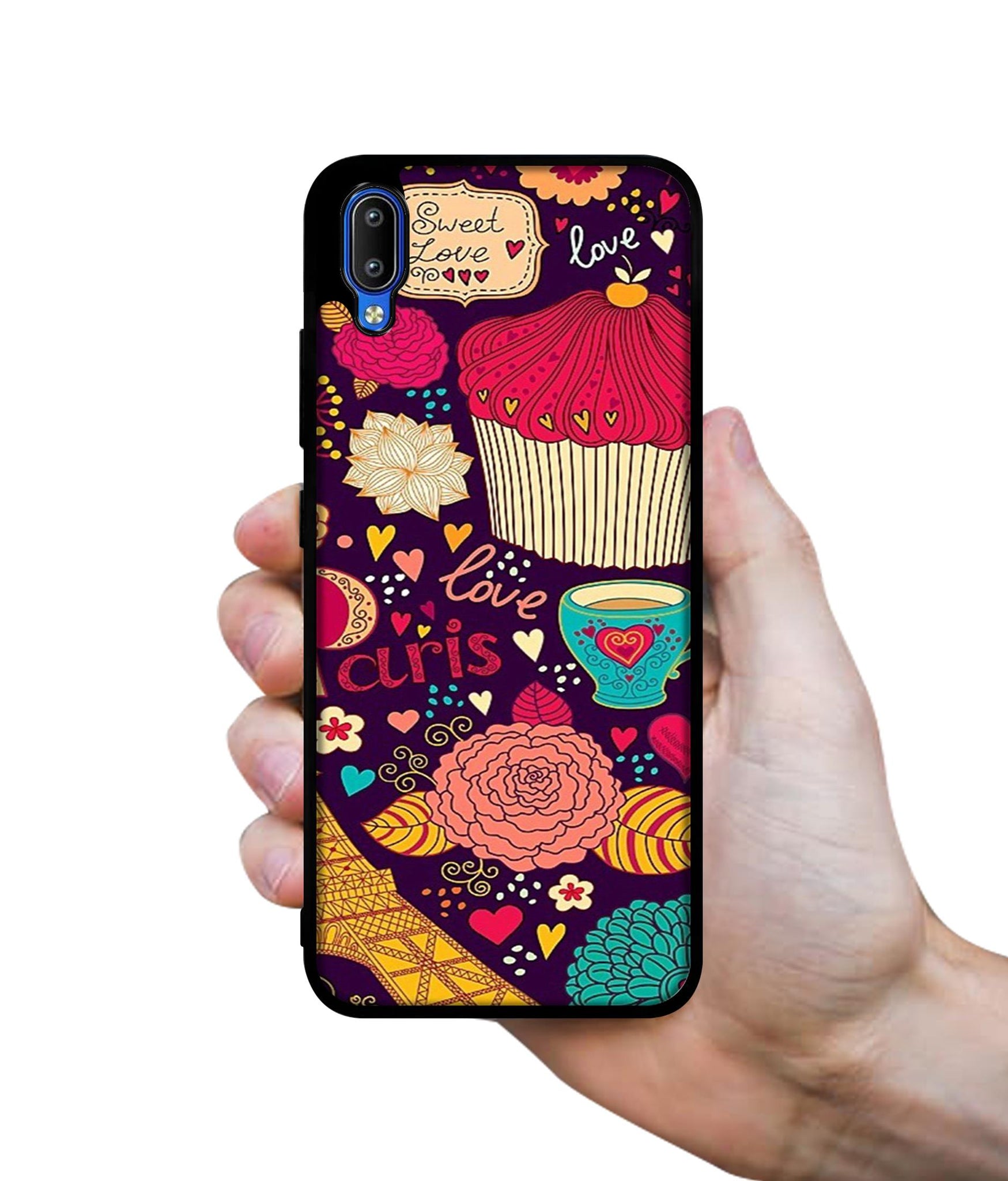 Paris Flower Love Designer 2D Printed Back Case Cover for Vivo Y91 4G / Y93 4G / Y95 4G