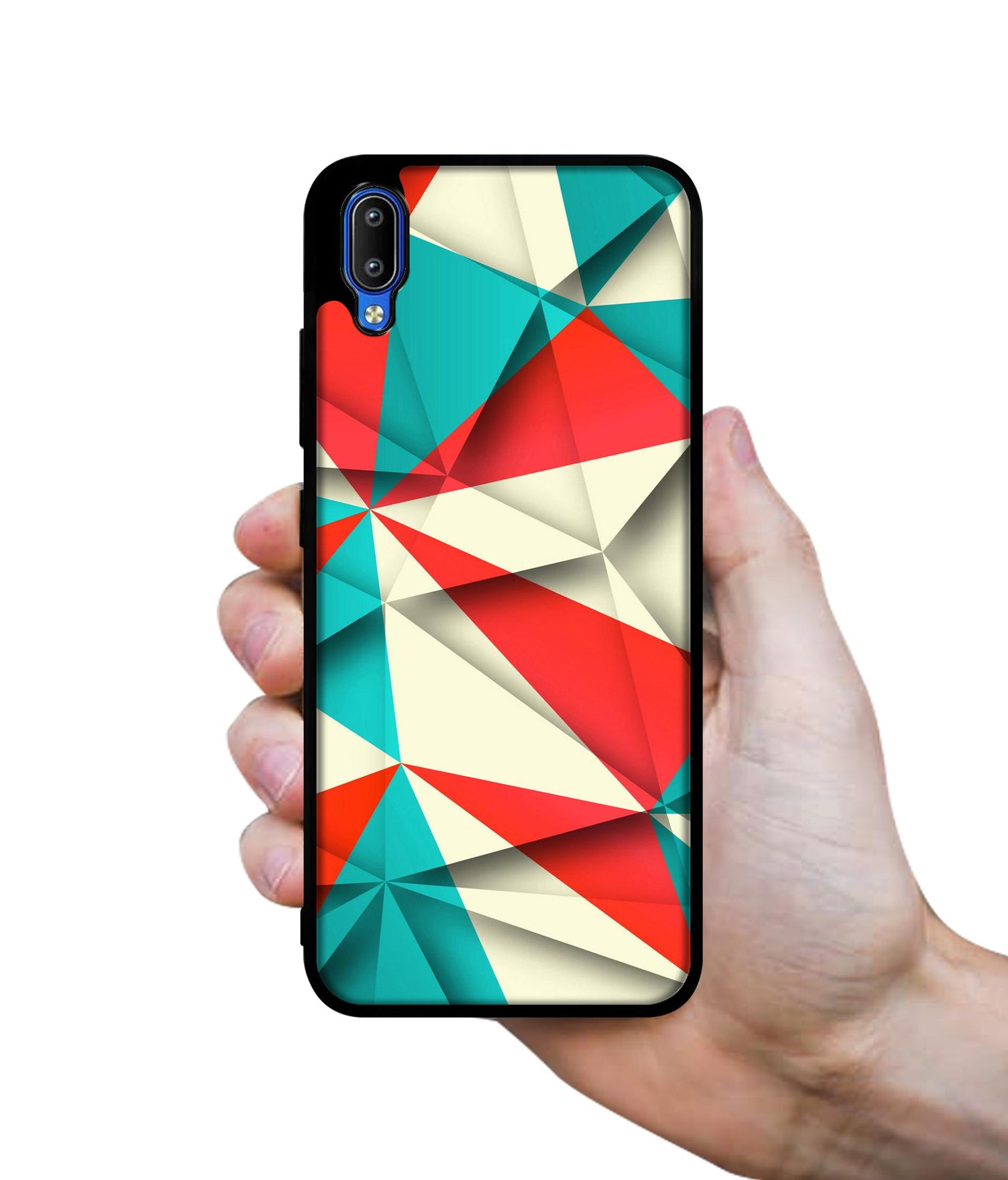 Red Blue White Pattern Designer 2D Printed Back Case Cover for Vivo Y91 4G / Y93 4G / Y95 4G