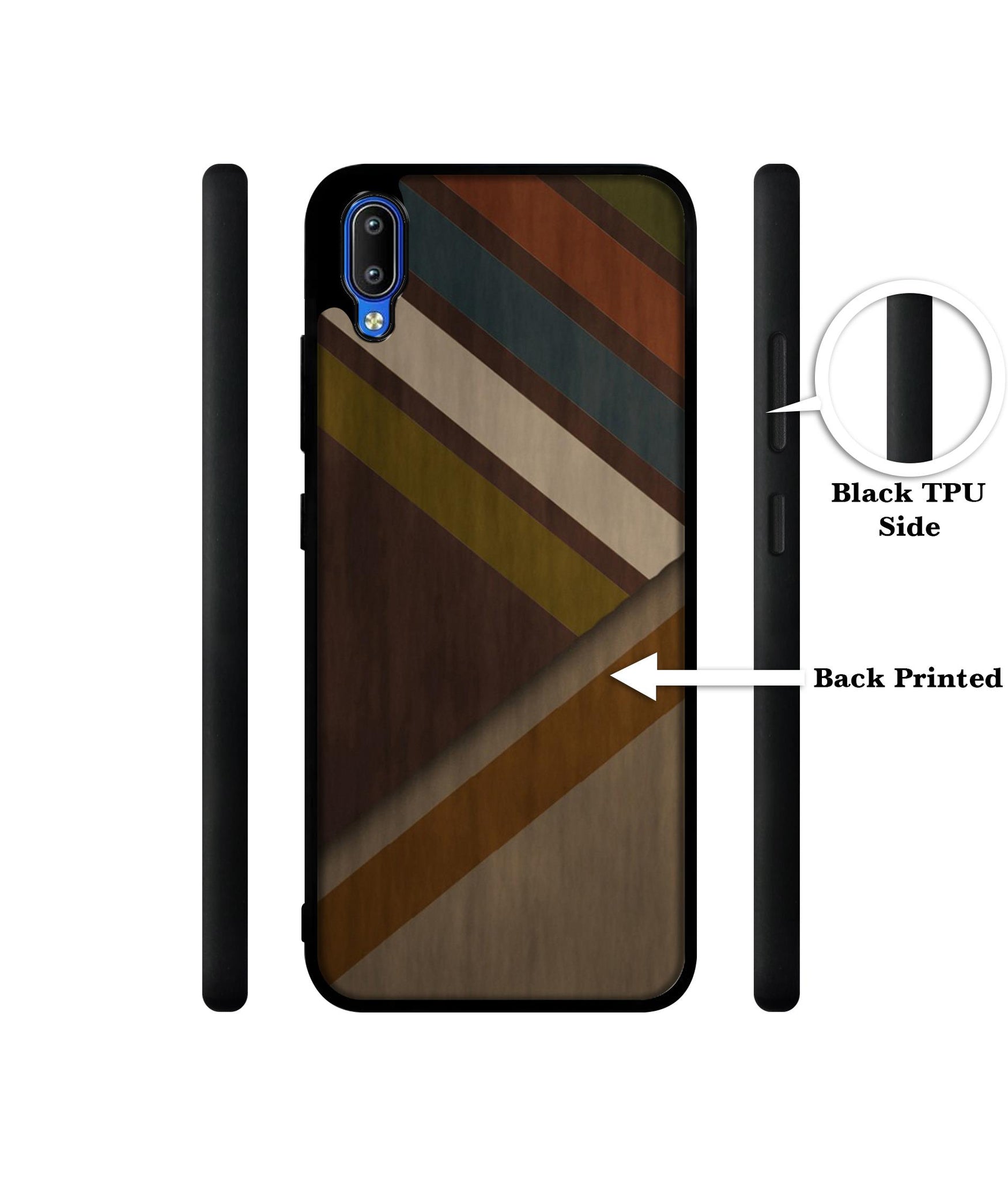Colorful Wooden Pattern Designer 2D Printed Back Case Cover for Vivo Y91 4G / Y93 4G / Y95 4G