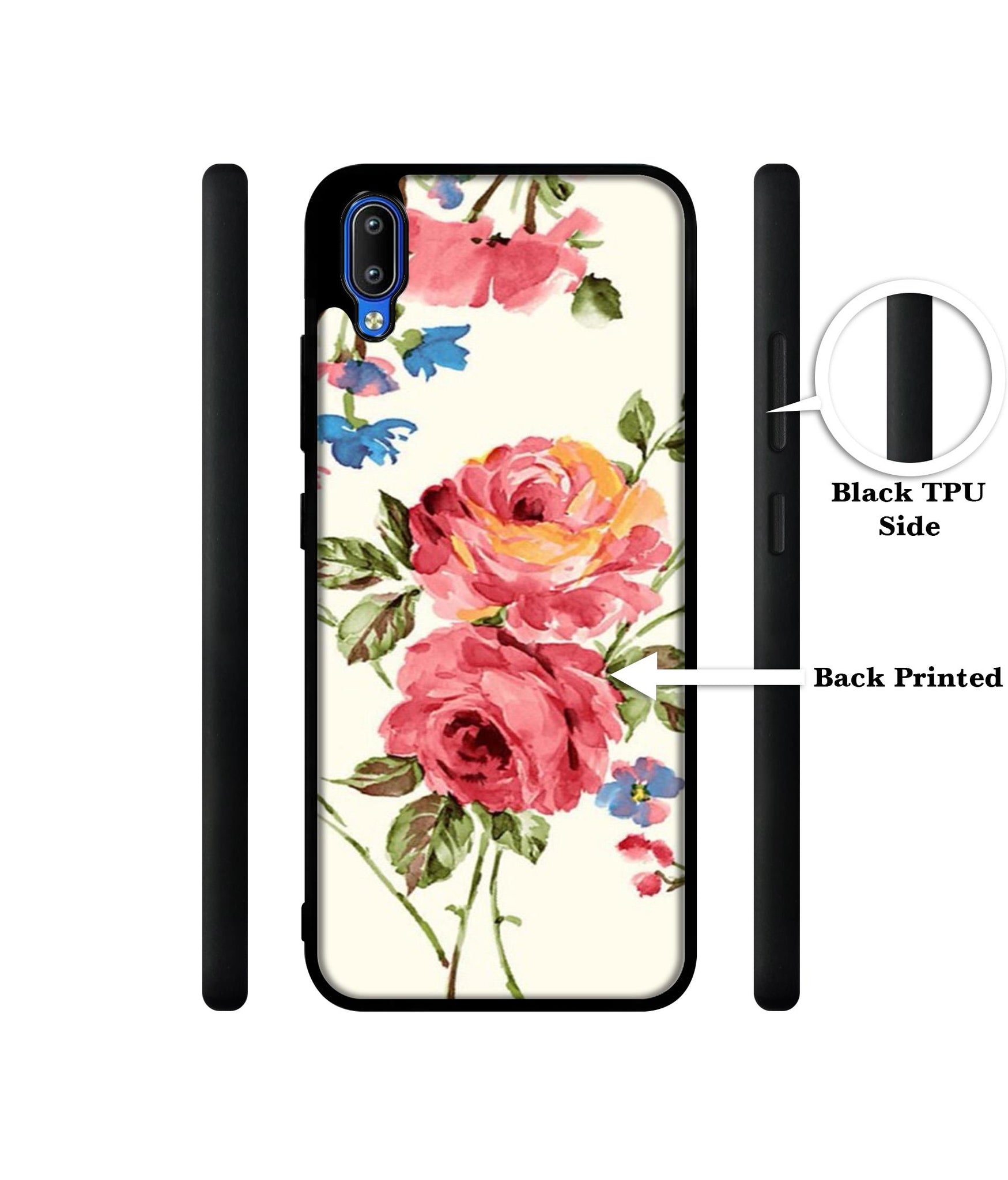 Vintage Painting Flower Designer 2D Printed Back Case Cover for Vivo Y91 4G / Y93 4G / Y95 4G