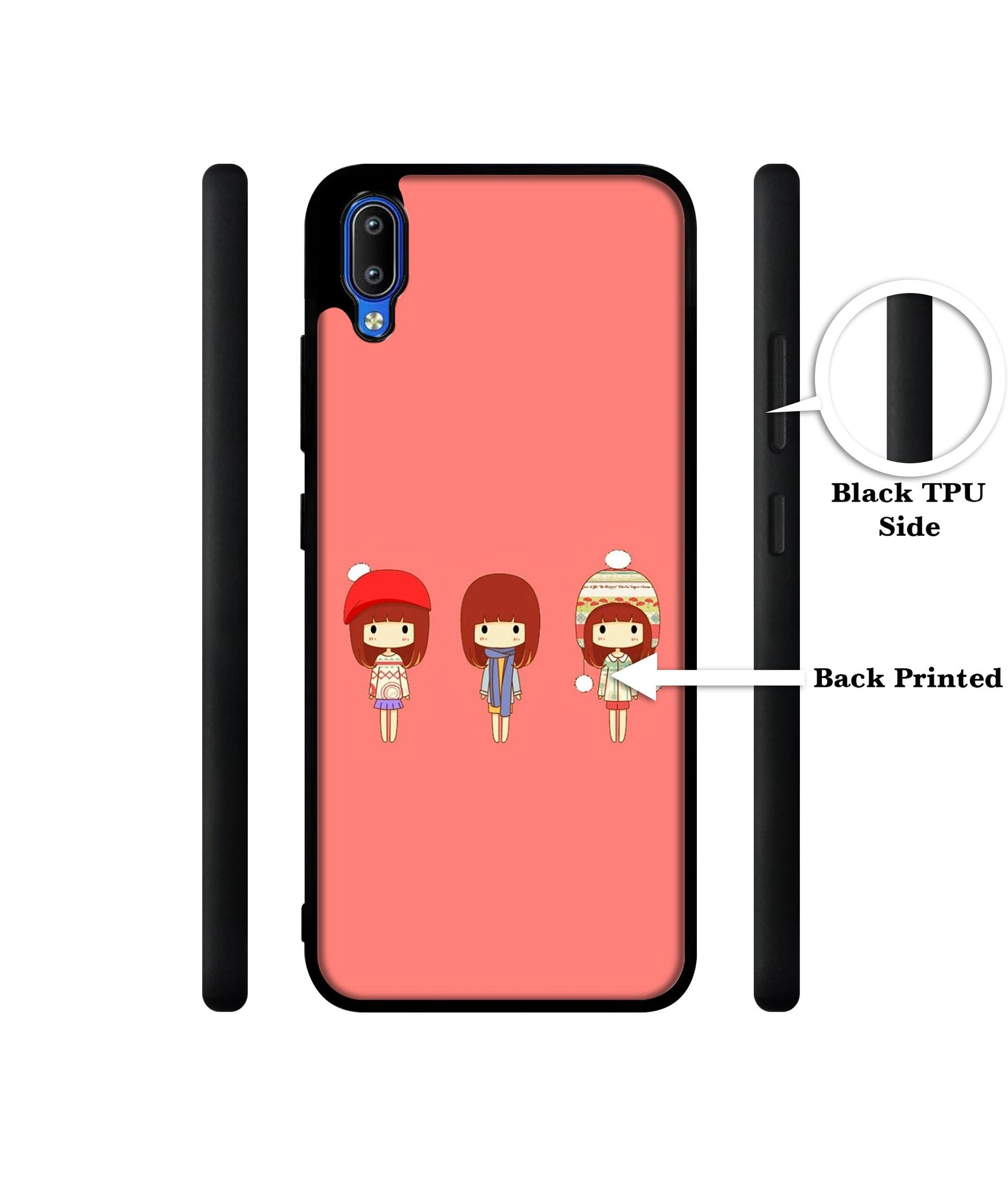 Cute Girls Designer 2D Printed Back Case Cover for Vivo Y91 4G / Y93 4G / Y95 4G