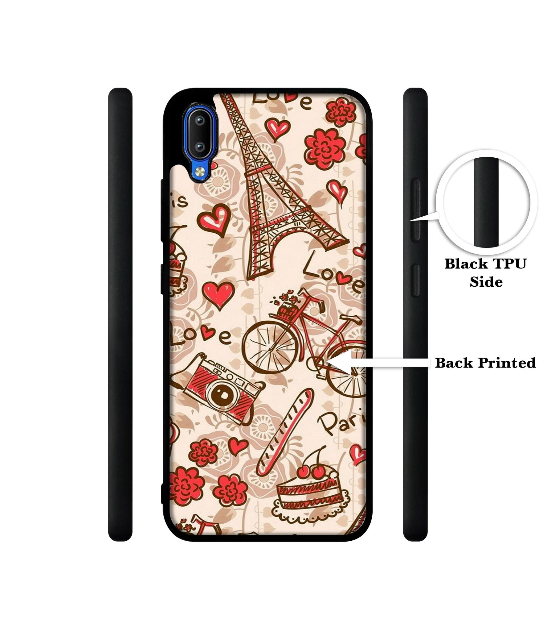 Vintage Paris Designer 2D Printed Back Case Cover for Vivo Y91 4G / Y93 4G / Y95 4G