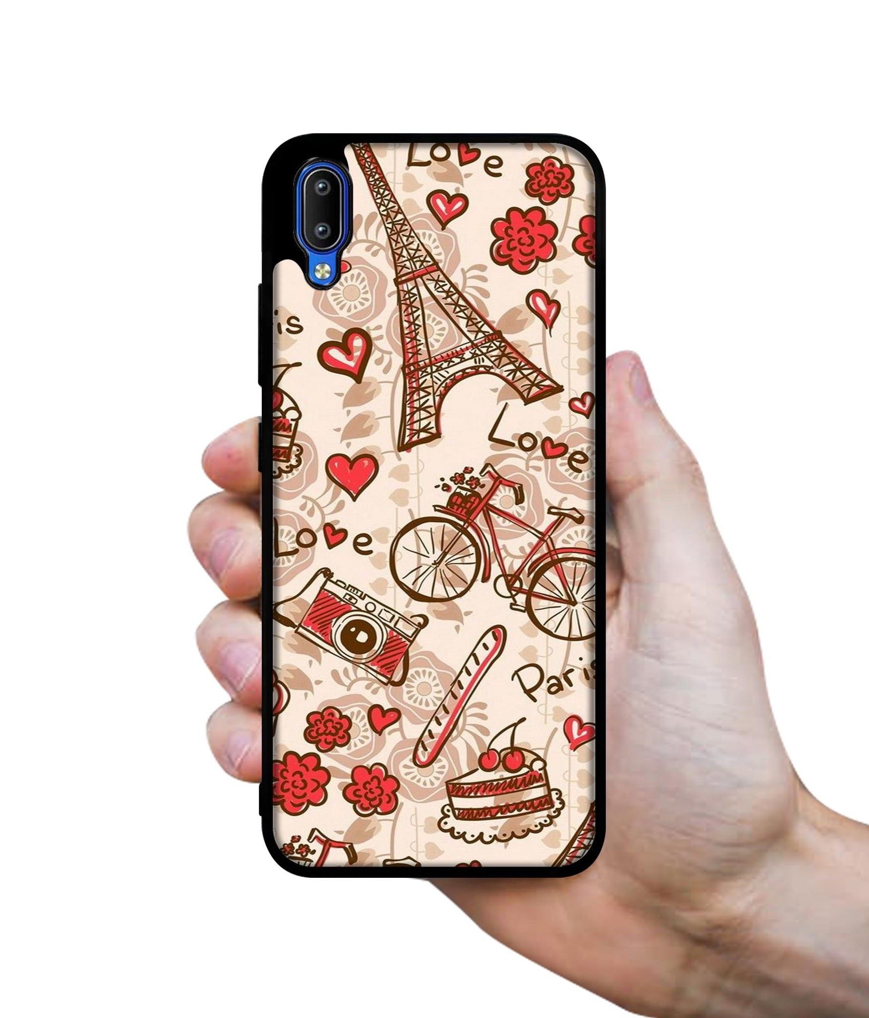 Vintage Paris Designer 2D Printed Back Case Cover for Vivo Y91 4G / Y93 4G / Y95 4G