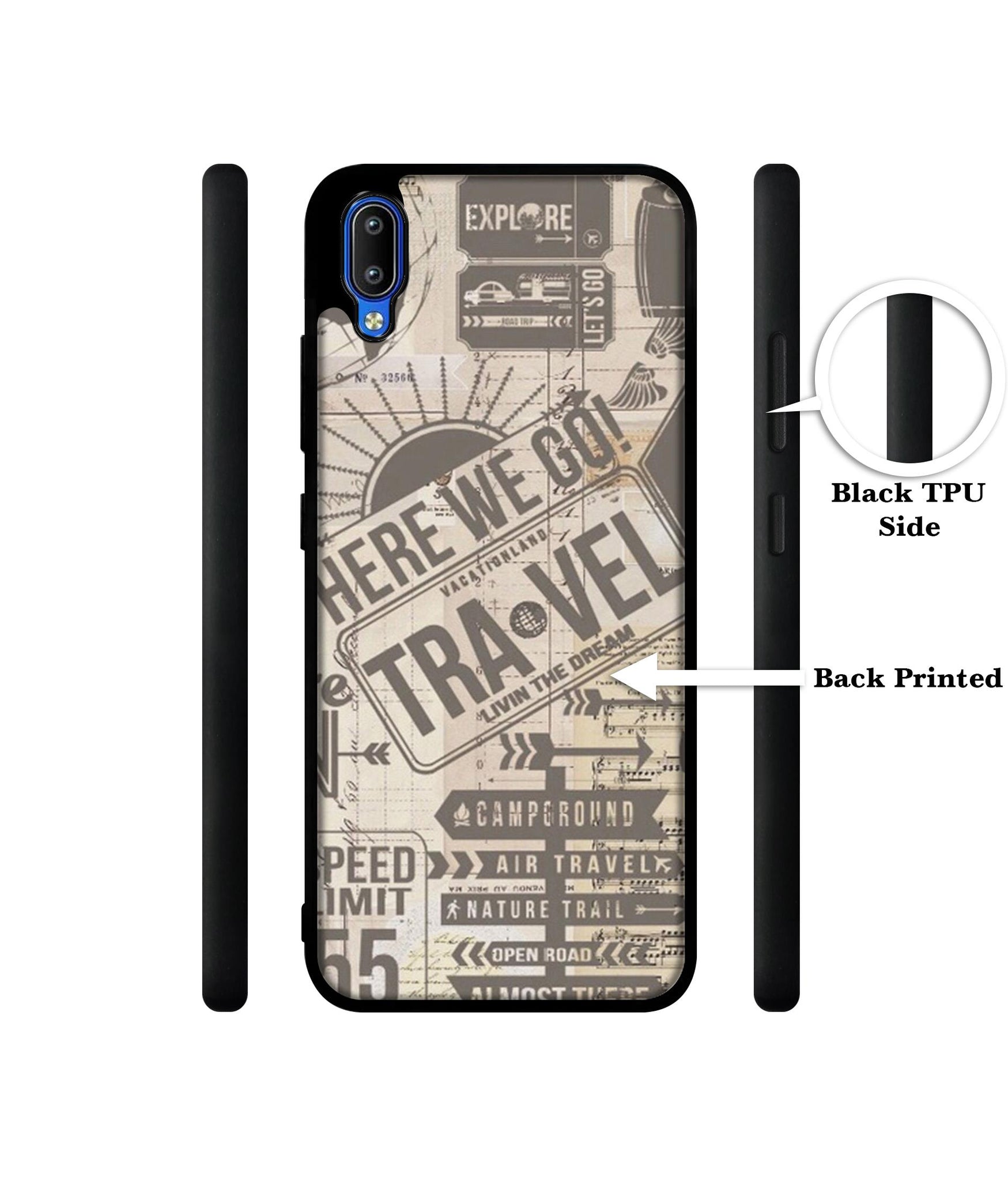 Travel Designer 2D Printed Back Case Cover for Vivo Y91 4G / Y93 4G / Y95 4G