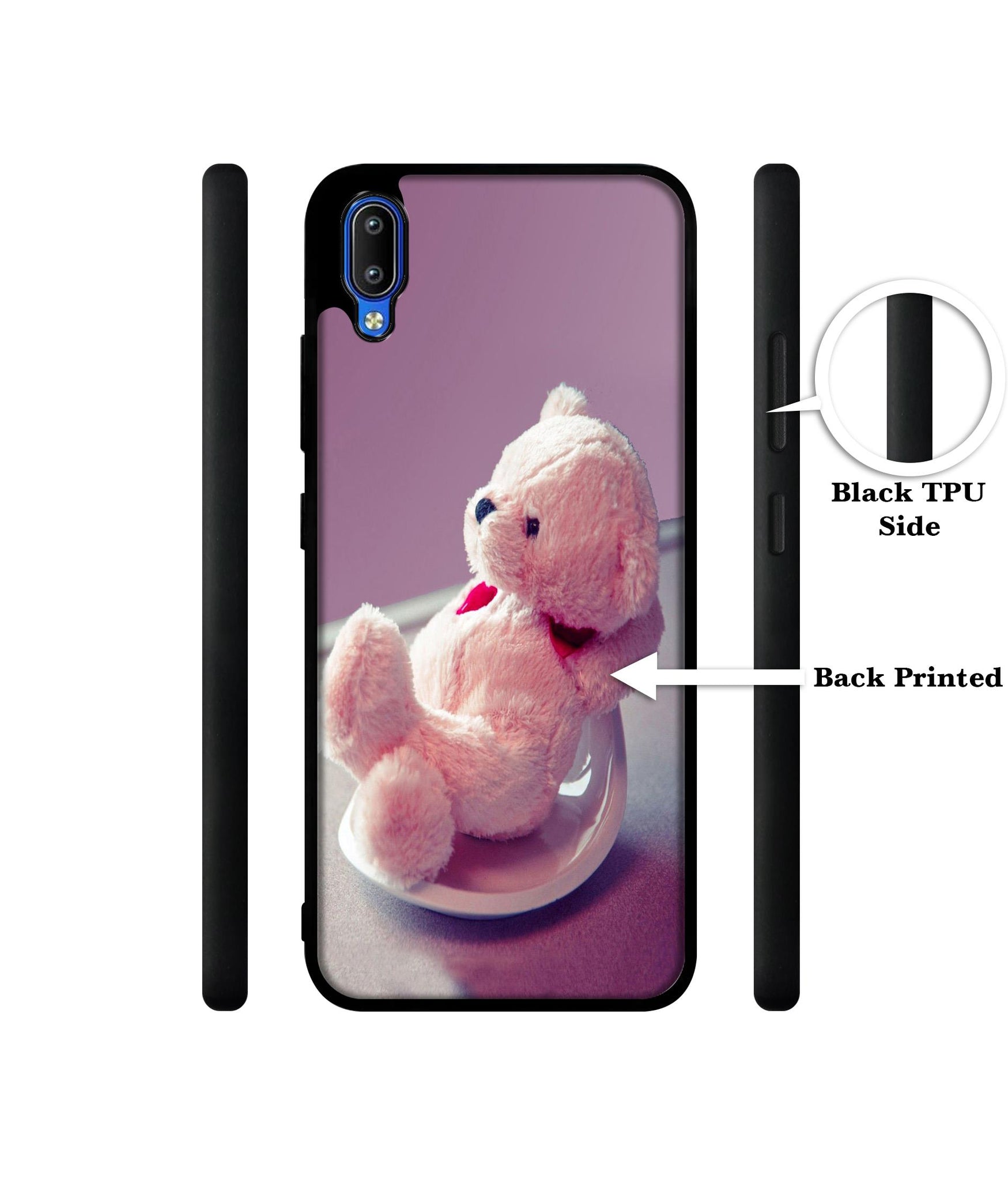 Cute Teddy Bear Designer 2D Printed Back Case Cover for Vivo Y91 4G / Y93 4G / Y95 4G