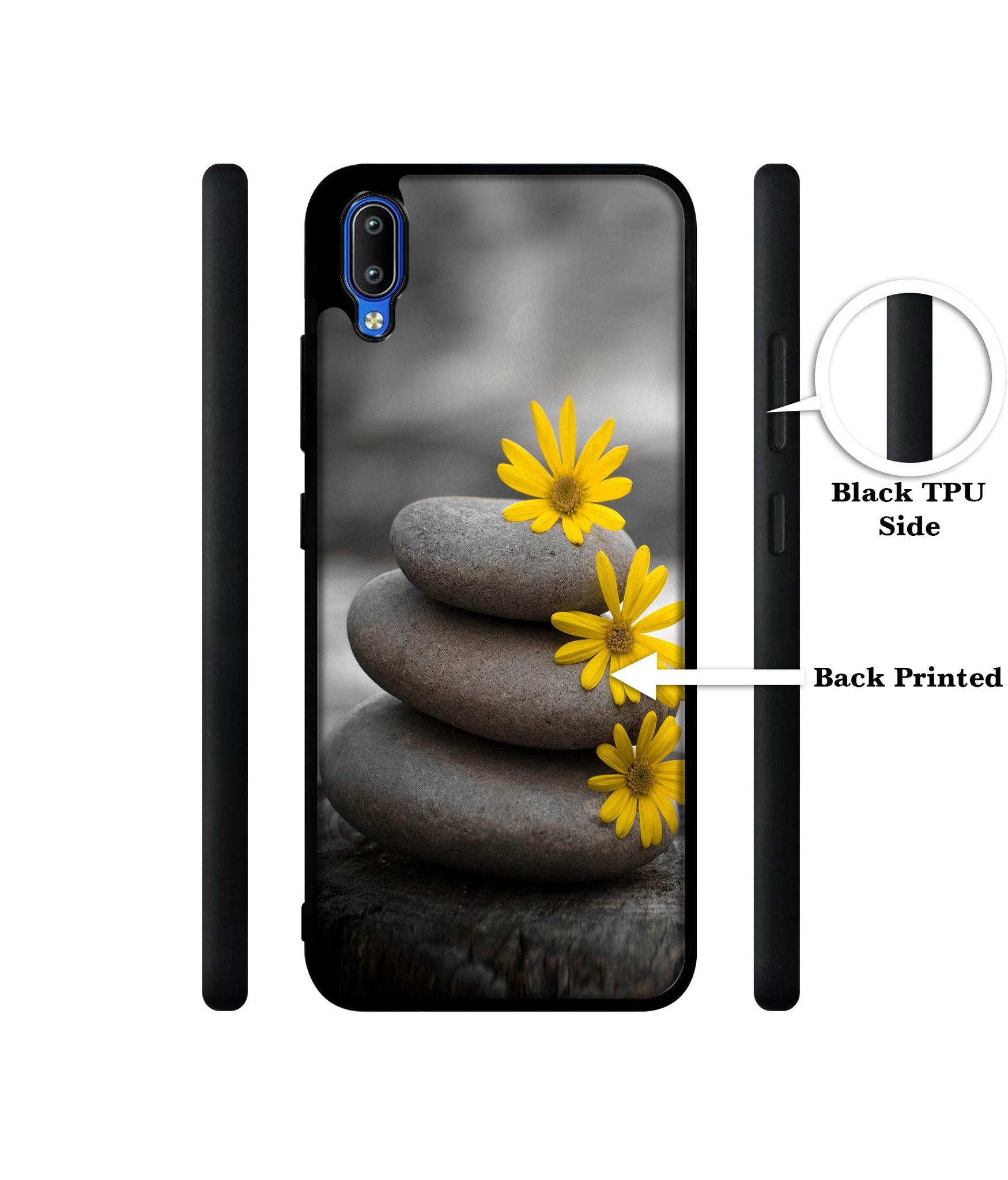 Stones And Flower Designer 2D Printed Back Case Cover for Vivo Y91 4G / Y93 4G / Y95 4G