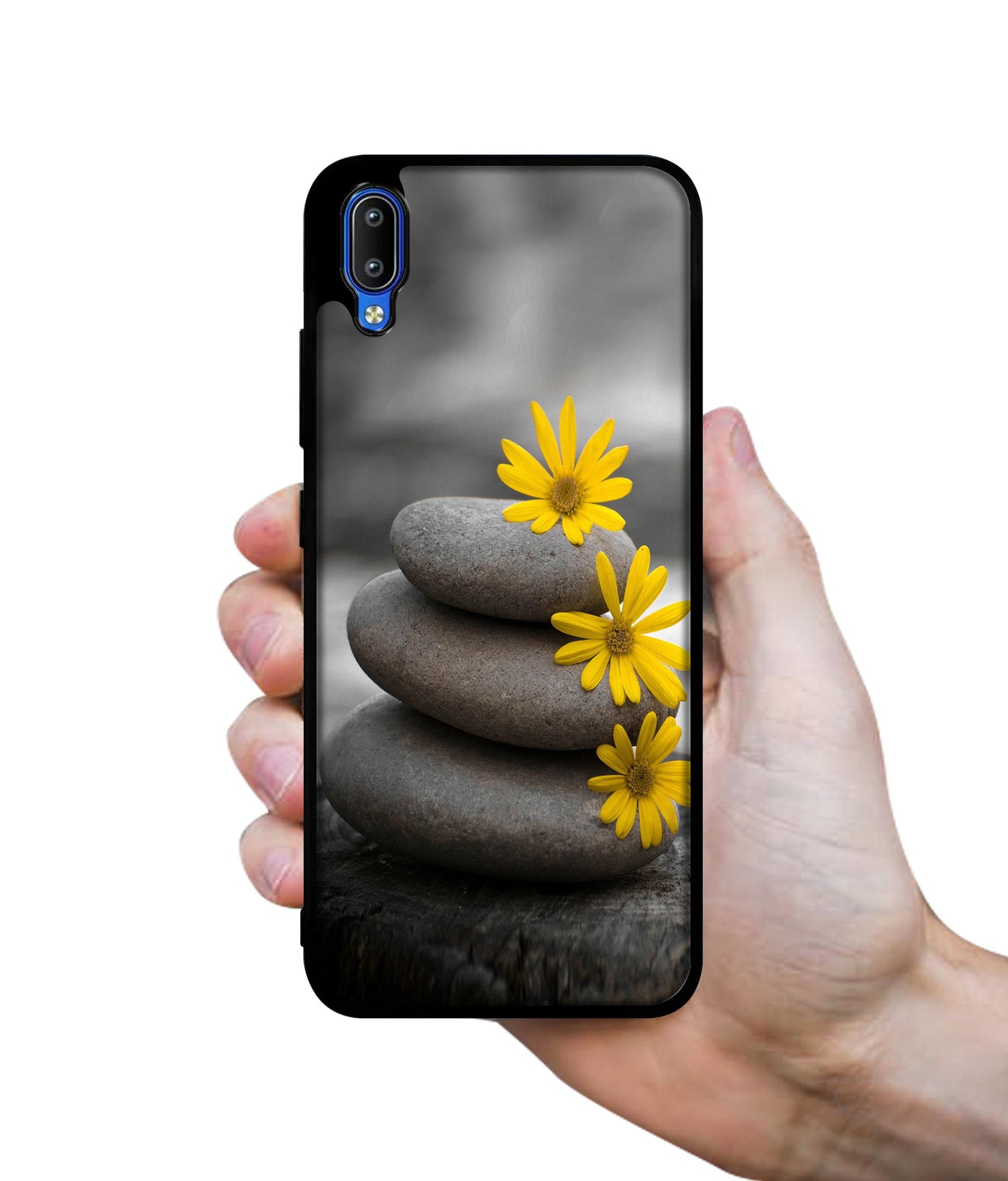 Stones And Flower Designer 2D Printed Back Case Cover for Vivo Y91 4G / Y93 4G / Y95 4G