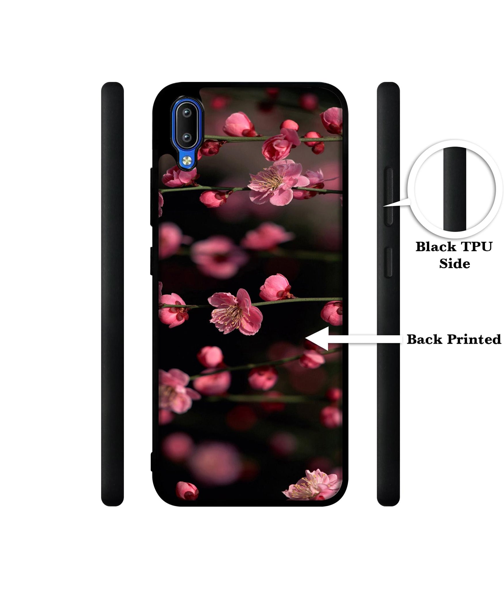 Pink Flowers Designer 2D Printed Back Case Cover for Vivo Y91 4G / Y93 4G / Y95 4G