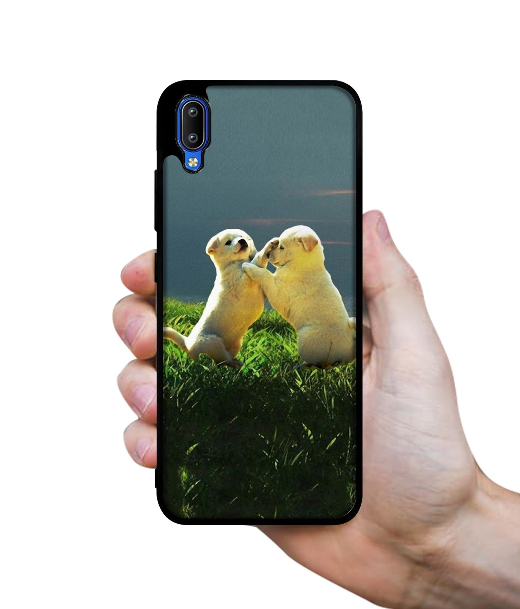Puppy Couple Sunset Designer 2D Printed Back Case Cover for Vivo Y91 4G / Y93 4G / Y95 4G