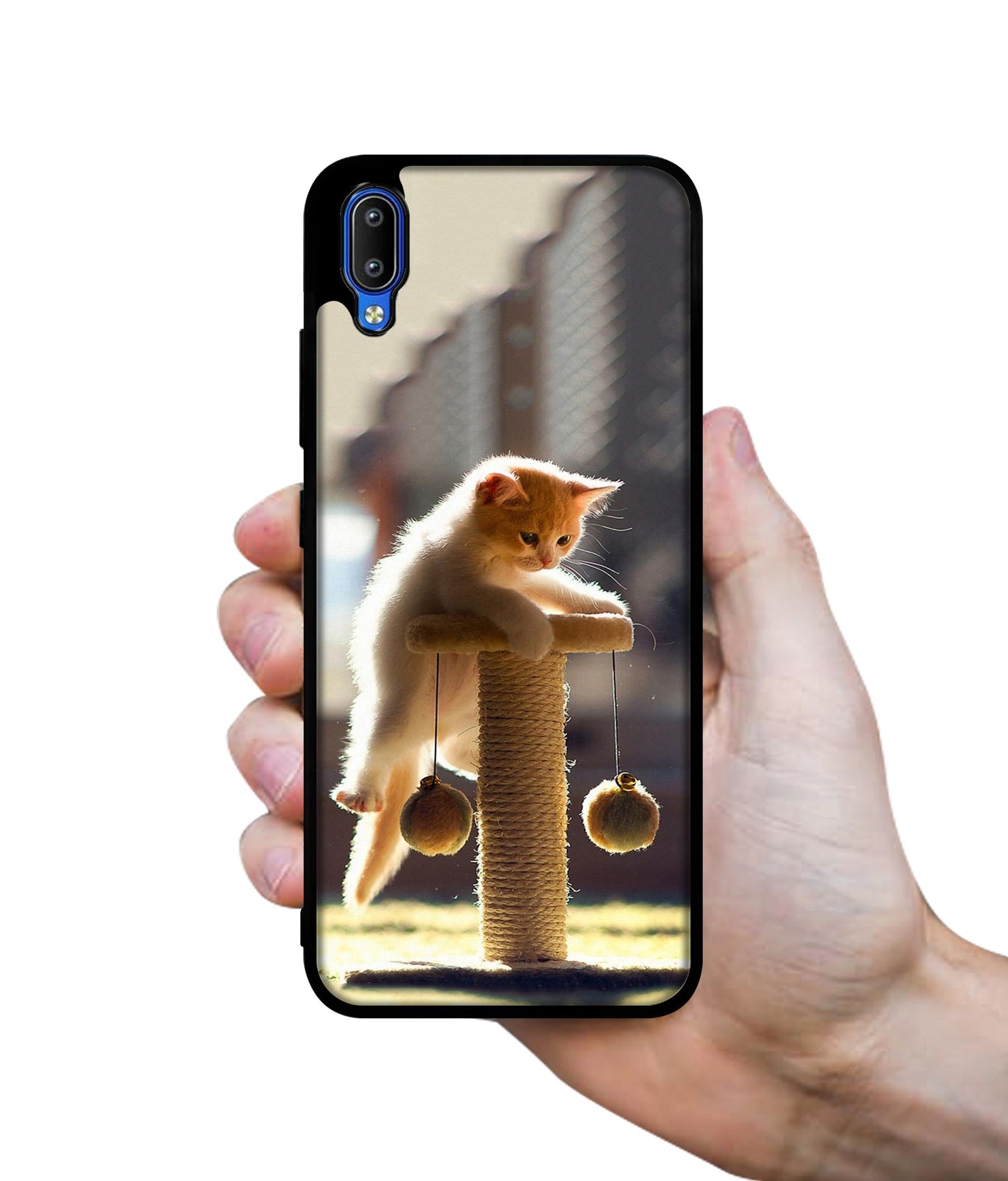 Cat Climbing Designer 2D Printed Back Case Cover for Vivo Y91 4G / Y93 4G / Y95 4G