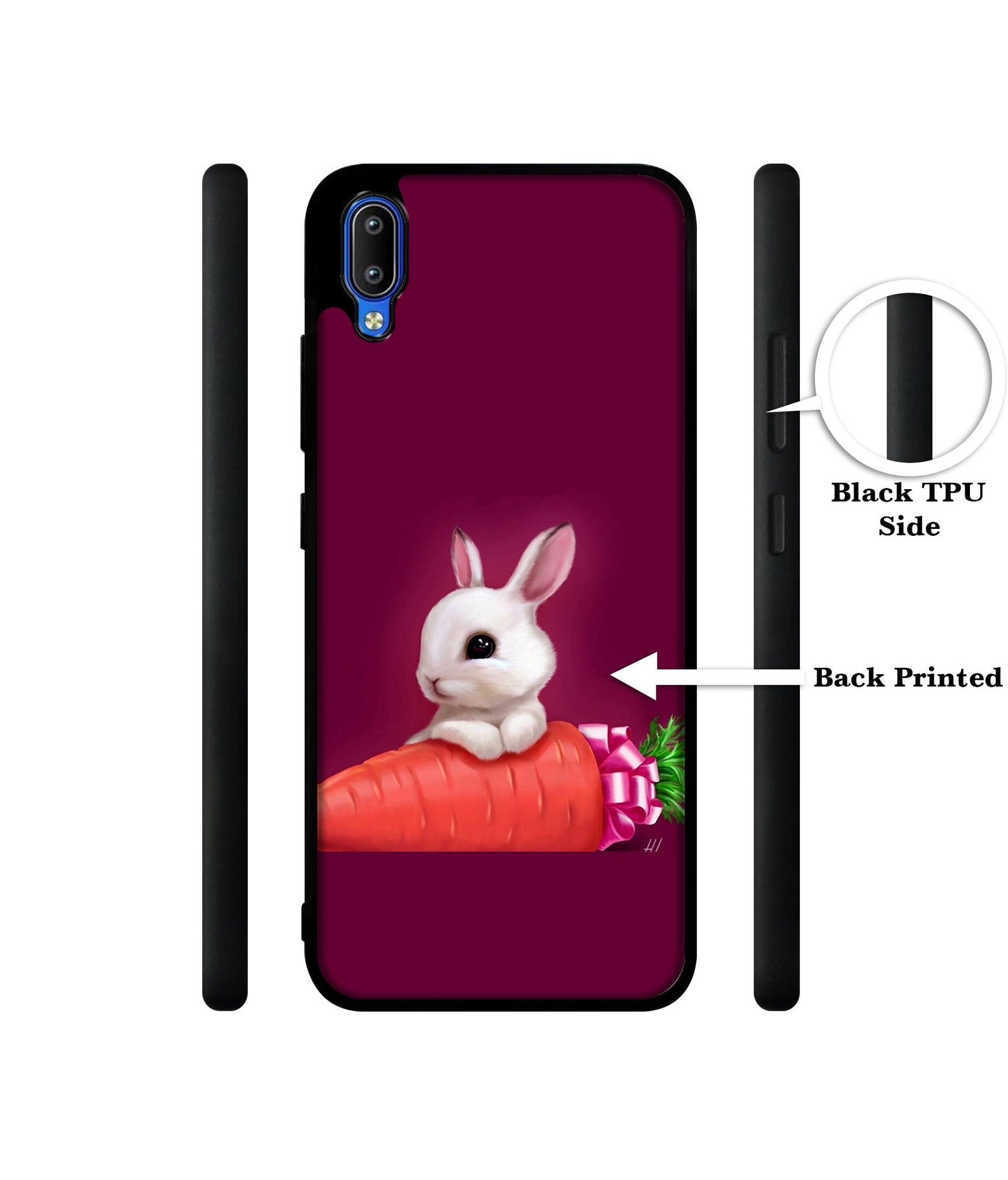 Bunny With Carrot Designer 2D Printed Back Case Cover for Vivo Y91 4G / Y93 4G / Y95 4G