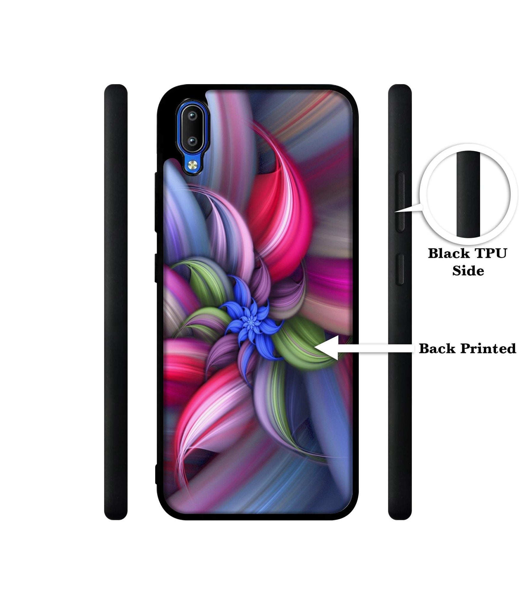 Colorful Flower Designer 2D Printed Back Case Cover for Vivo Y91 4G / Y93 4G / Y95 4G