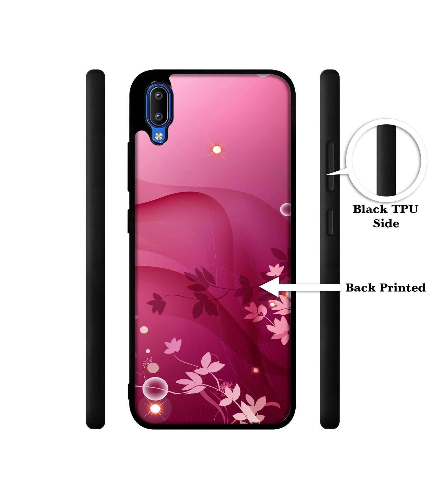 Pink Abstract Designer 2D Printed Back Case Cover for Vivo Y91 4G / Y93 4G / Y95 4G