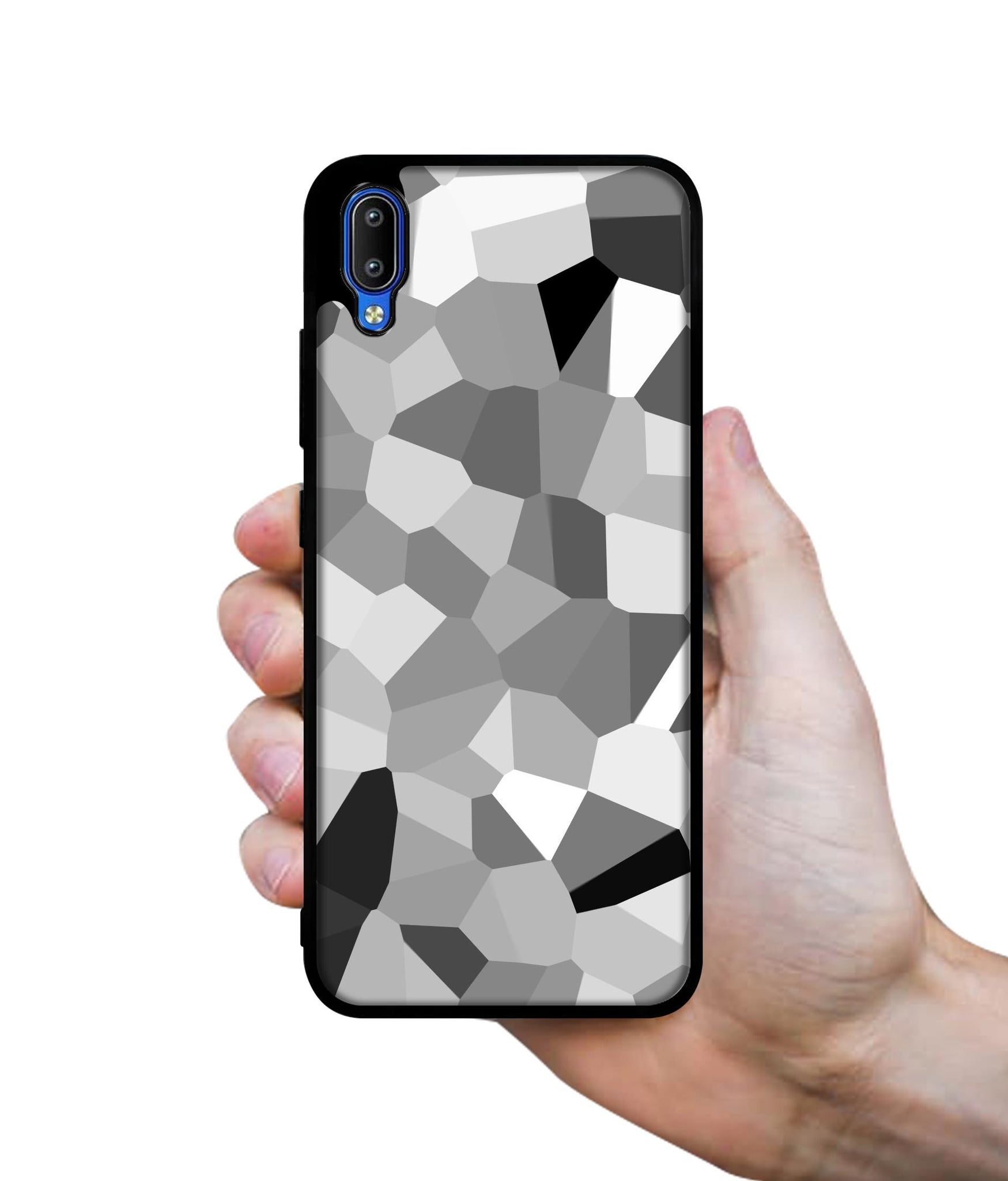 Black & White Mathematical Shape Designer 2D Printed Back Case Cover for Vivo Y91 4G / Y93 4G / Y95 4G