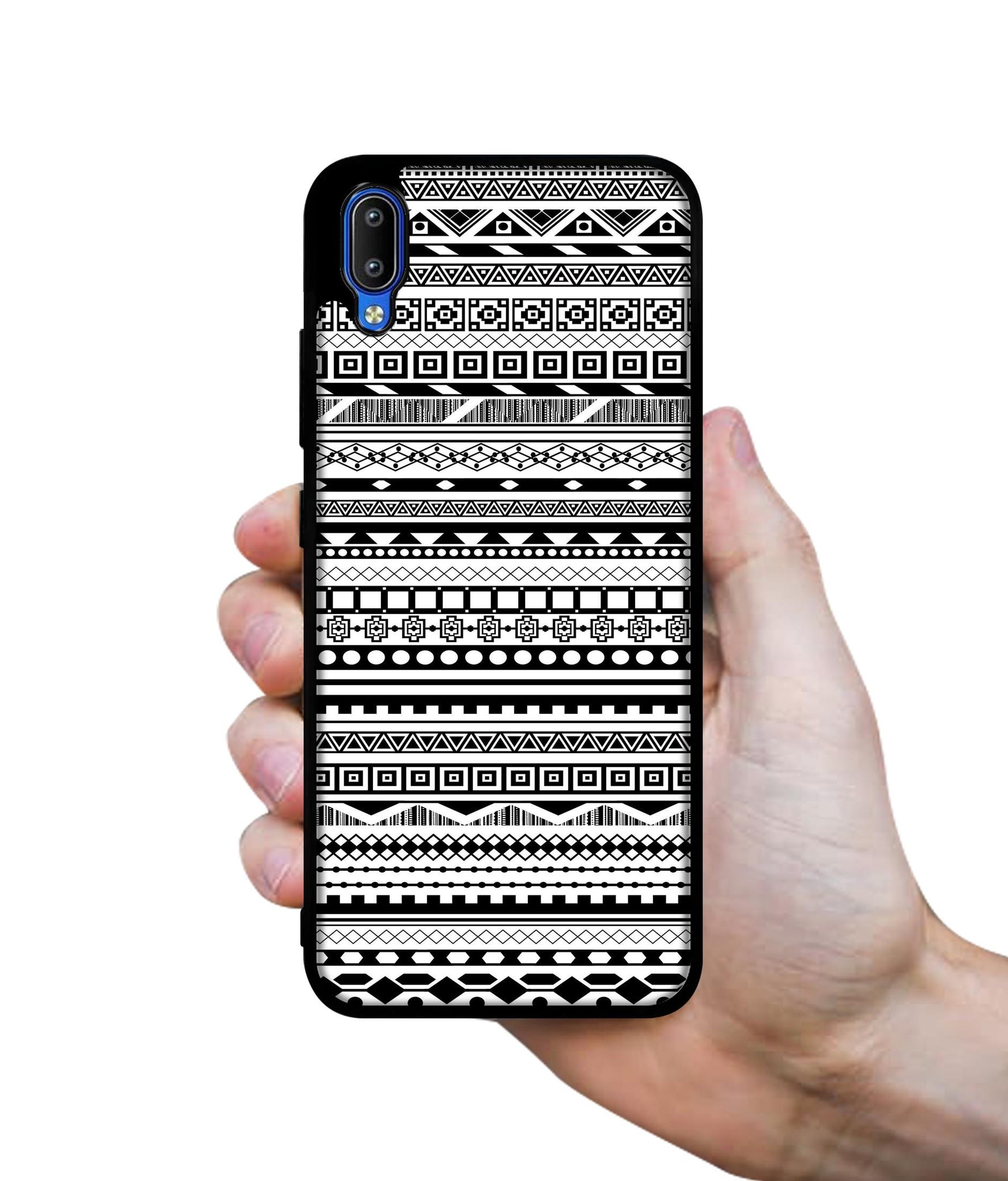 Black & White Patterns Designer 2D Printed Back Case Cover for Vivo Y91 4G / Y93 4G / Y95 4G