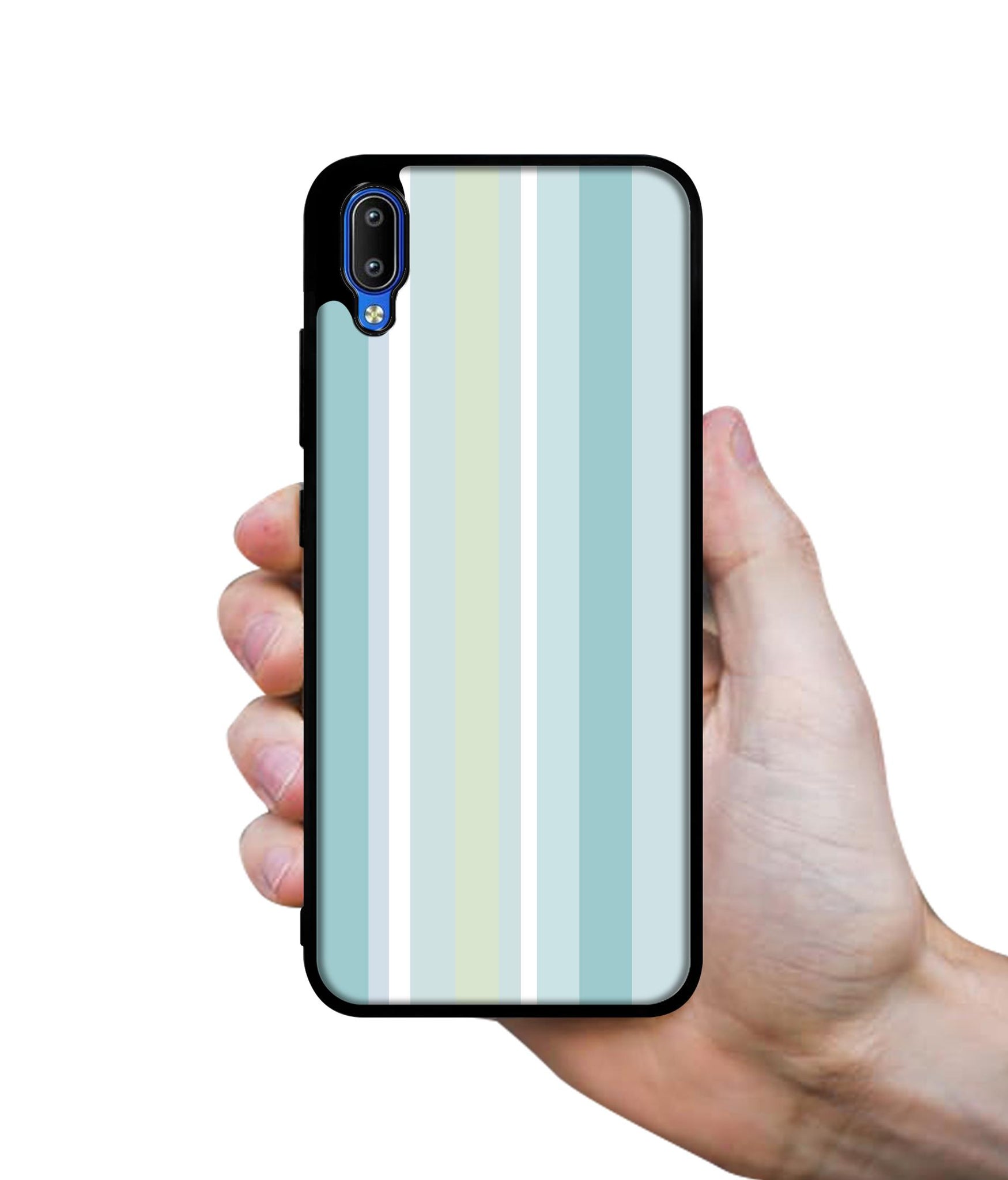 Light Green Stripes Designer 2D Printed Back Case Cover for Vivo Y91 4G / Y93 4G / Y95 4G