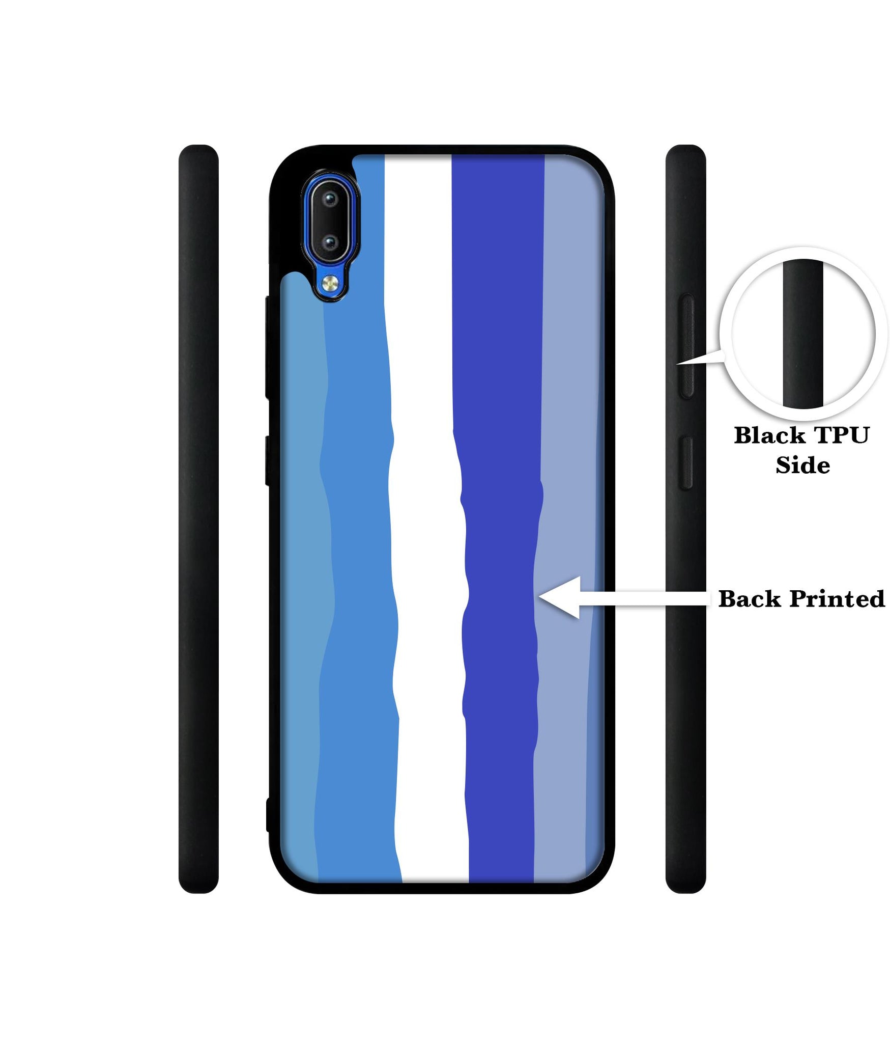 Blue Stripes Rainbow Designer 2D Printed Back Case Cover for Vivo Y91 4G / Y93 4G / Y95 4G