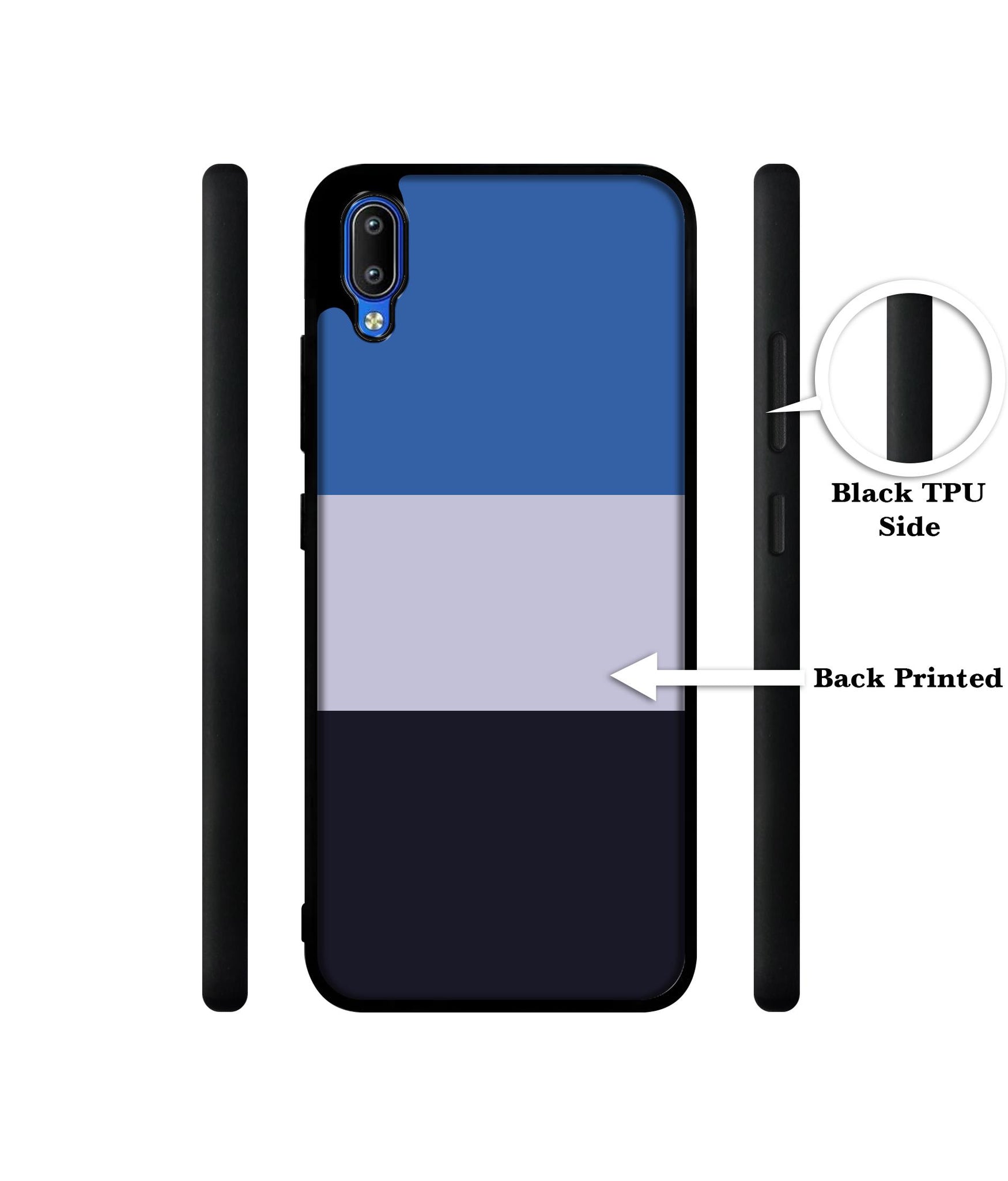 Three Color Stripes Designer 2D Printed Back Case Cover for Vivo Y91 4G / Y93 4G / Y95 4G