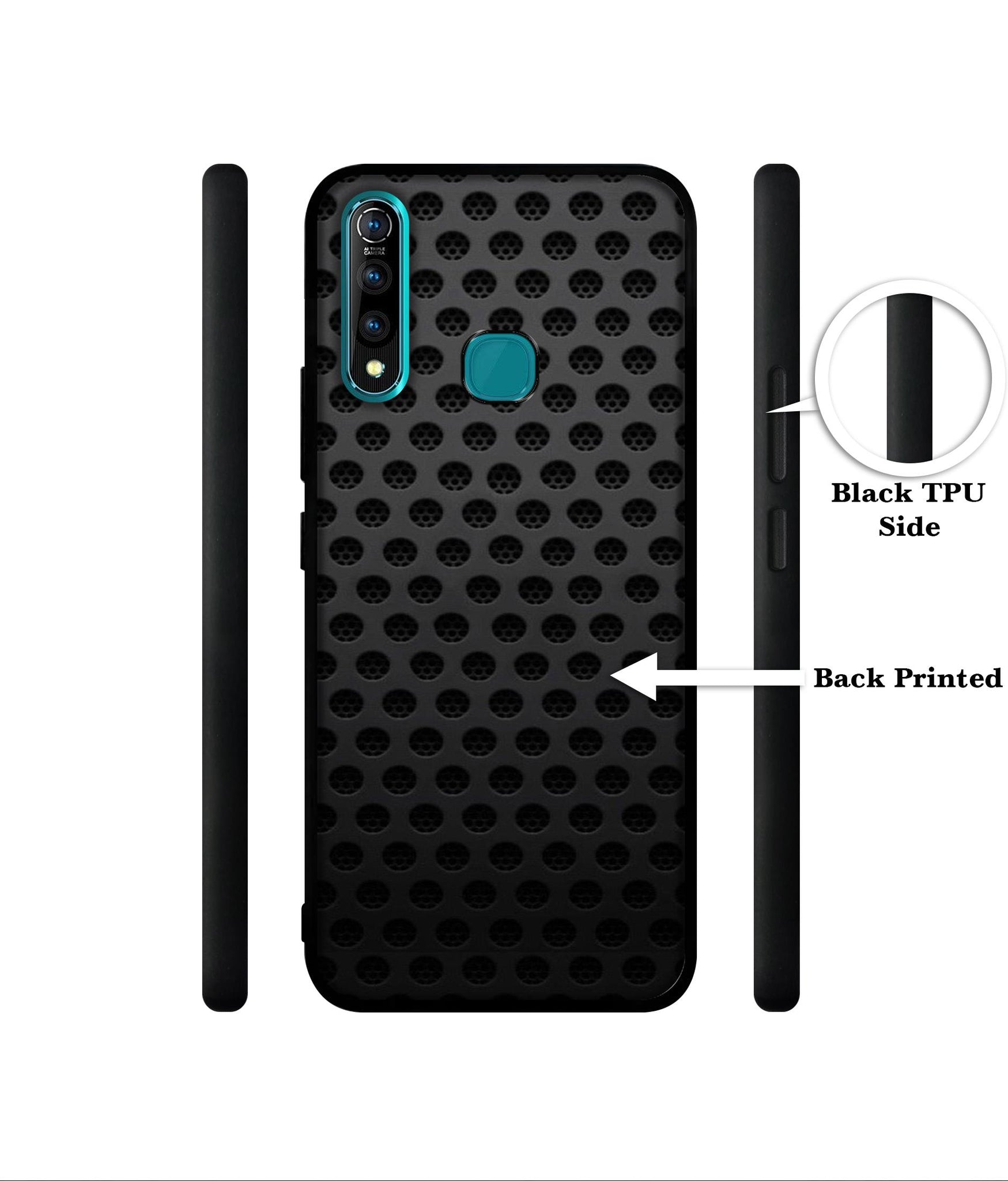 Black Circle Designer 2D Printed Back Case Cover for Vivo Z1 Pro 4G