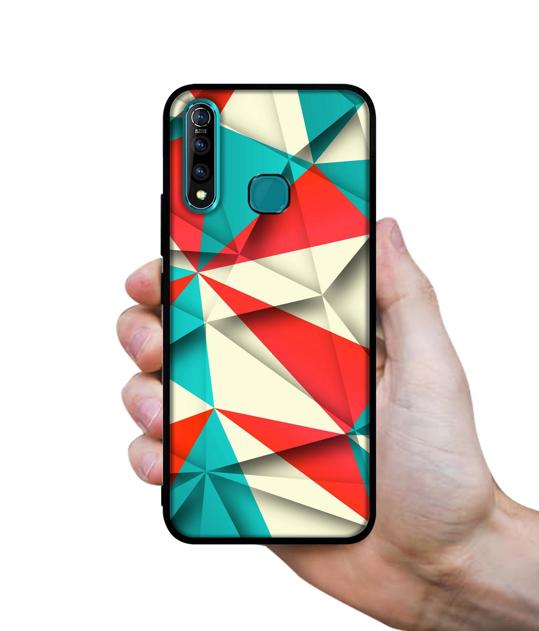 Red Blue White Pattern Designer 2D Printed Back Case Cover for Vivo Z1 Pro 4G