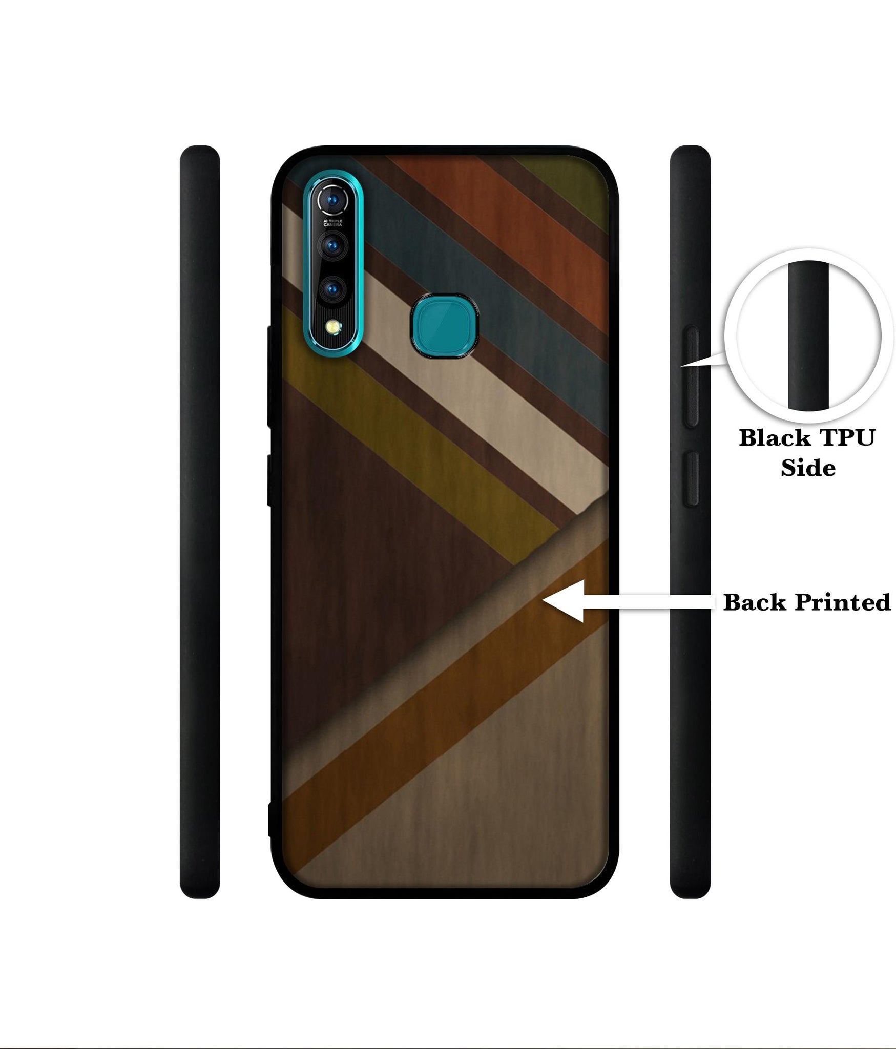 Colorful Wooden Pattern Designer 2D Printed Back Case Cover for Vivo Z1 Pro 4G