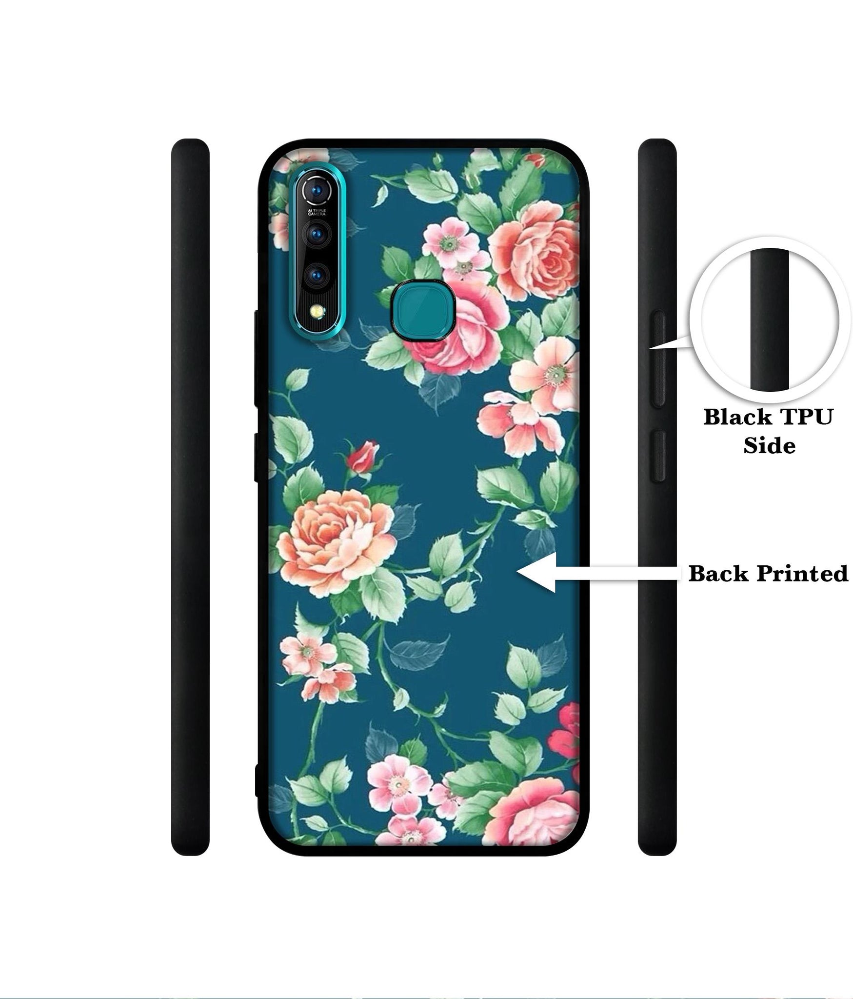 Vintage Floral Designer 2D Printed Back Case Cover for Vivo Z1 Pro 4G