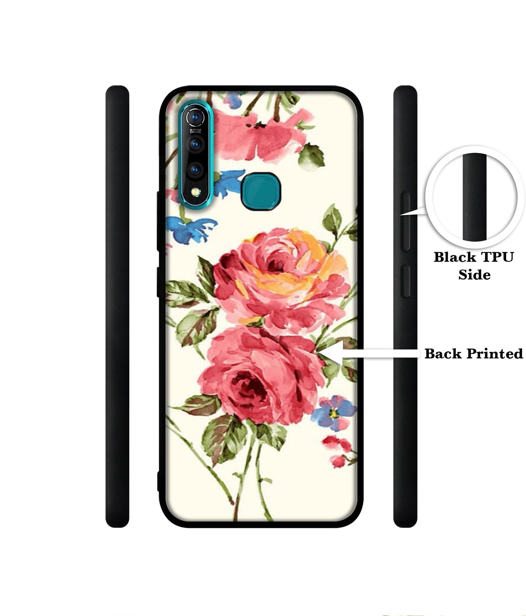 Vintage Painting Flower Designer 2D Printed Back Case Cover for Vivo Z1 Pro 4G