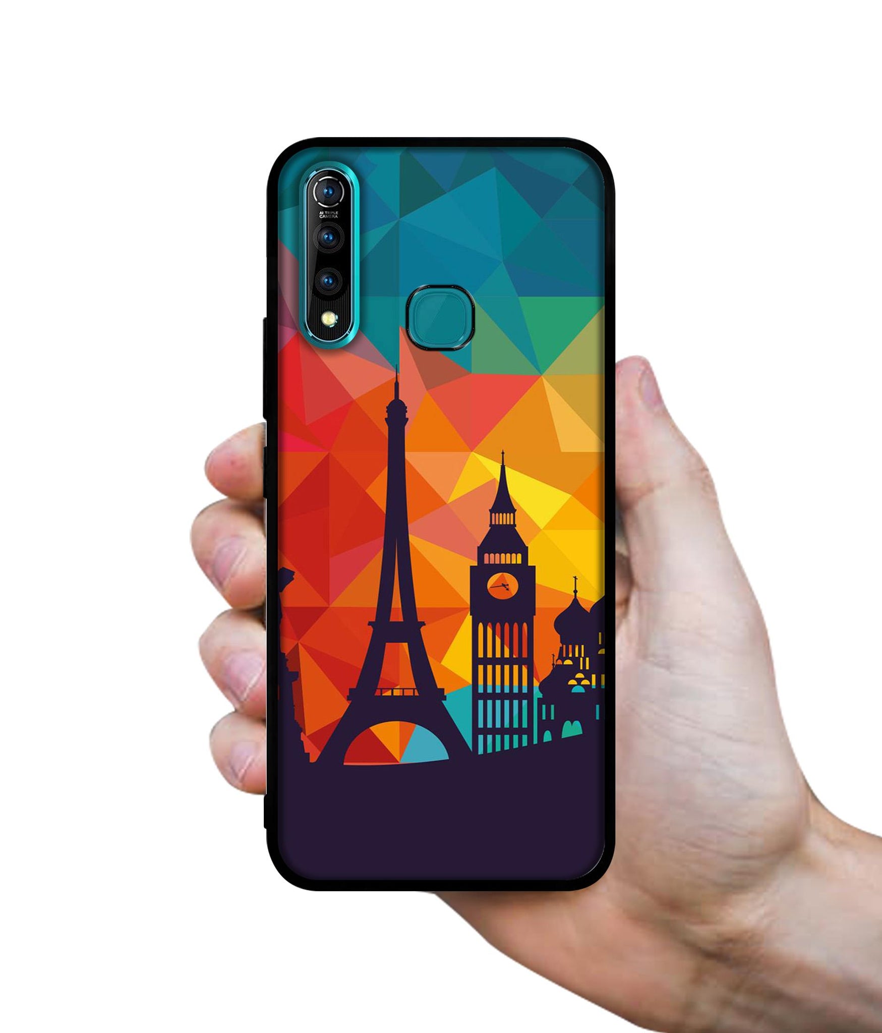 Colored Paris Designer 2D Printed Back Case Cover for Vivo Z1 Pro 4G