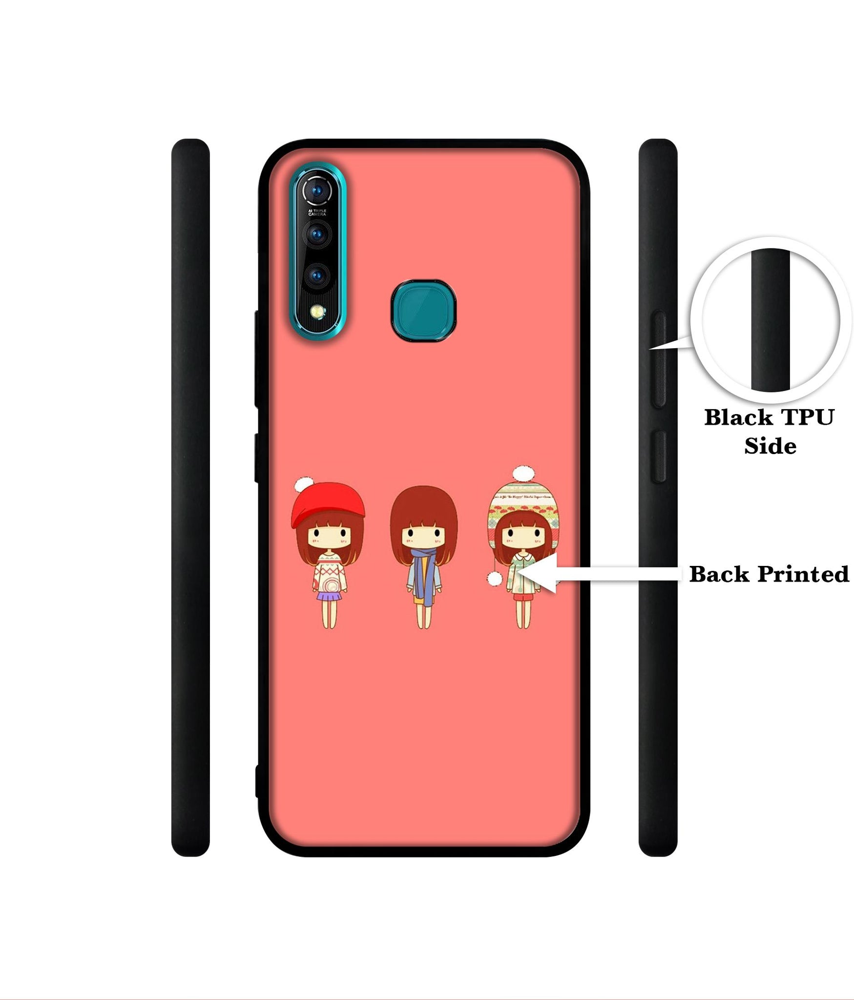 Cute Girls Designer 2D Printed Back Case Cover for Vivo Z1 Pro 4G