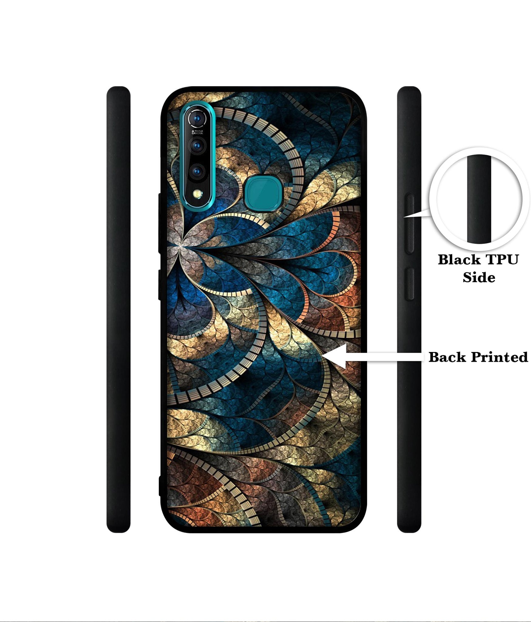 Fractional Pattern Designer 2D Printed Back Case Cover for Vivo Z1 Pro 4G