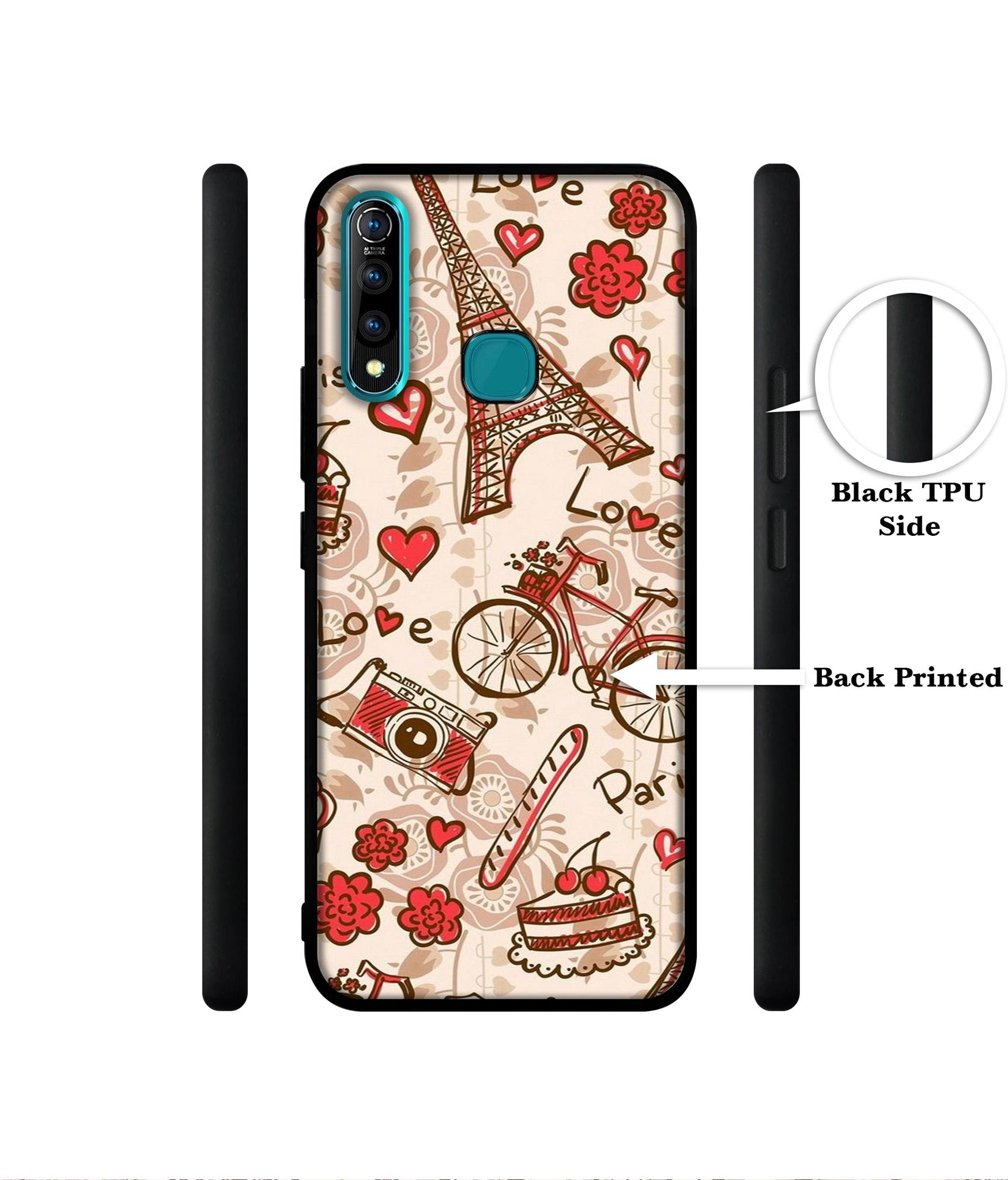 Vintage Paris Designer 2D Printed Back Case Cover for Vivo Z1 Pro 4G