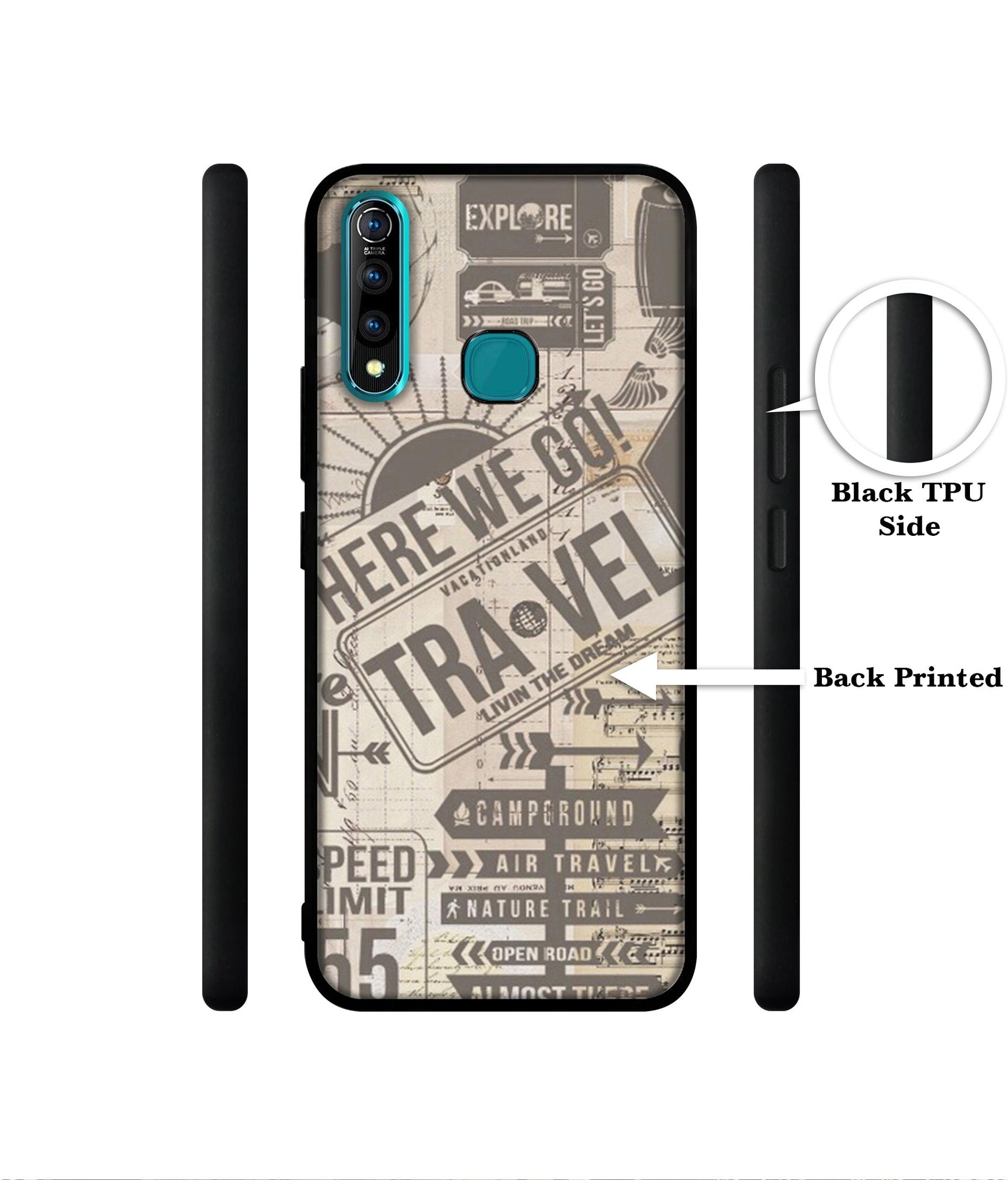 Travel Designer 2D Printed Back Case Cover for Vivo Z1 Pro 4G