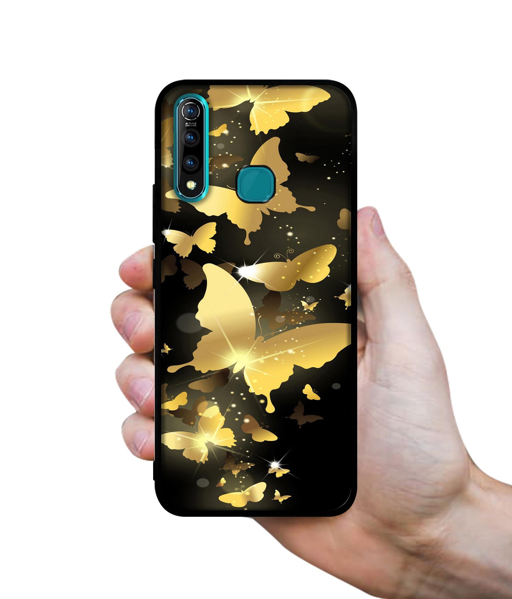 Golden Butterfly Pattern Designer 2D Printed Back Case Cover for Vivo Z1 Pro 4G