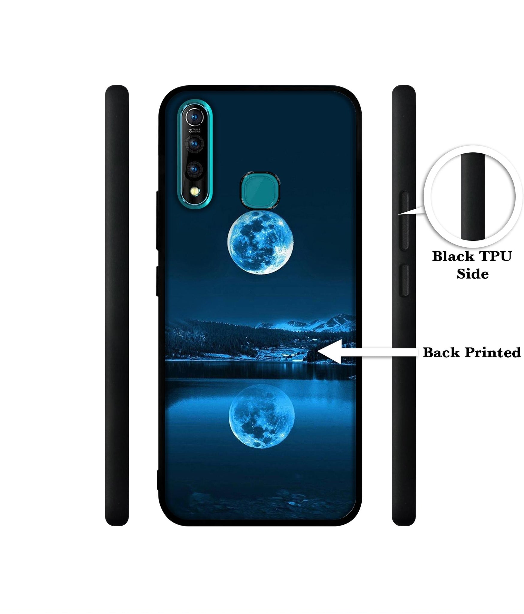 Moon Pattern Print Designer 2D Printed Back Case Cover for Vivo Z1 Pro 4G