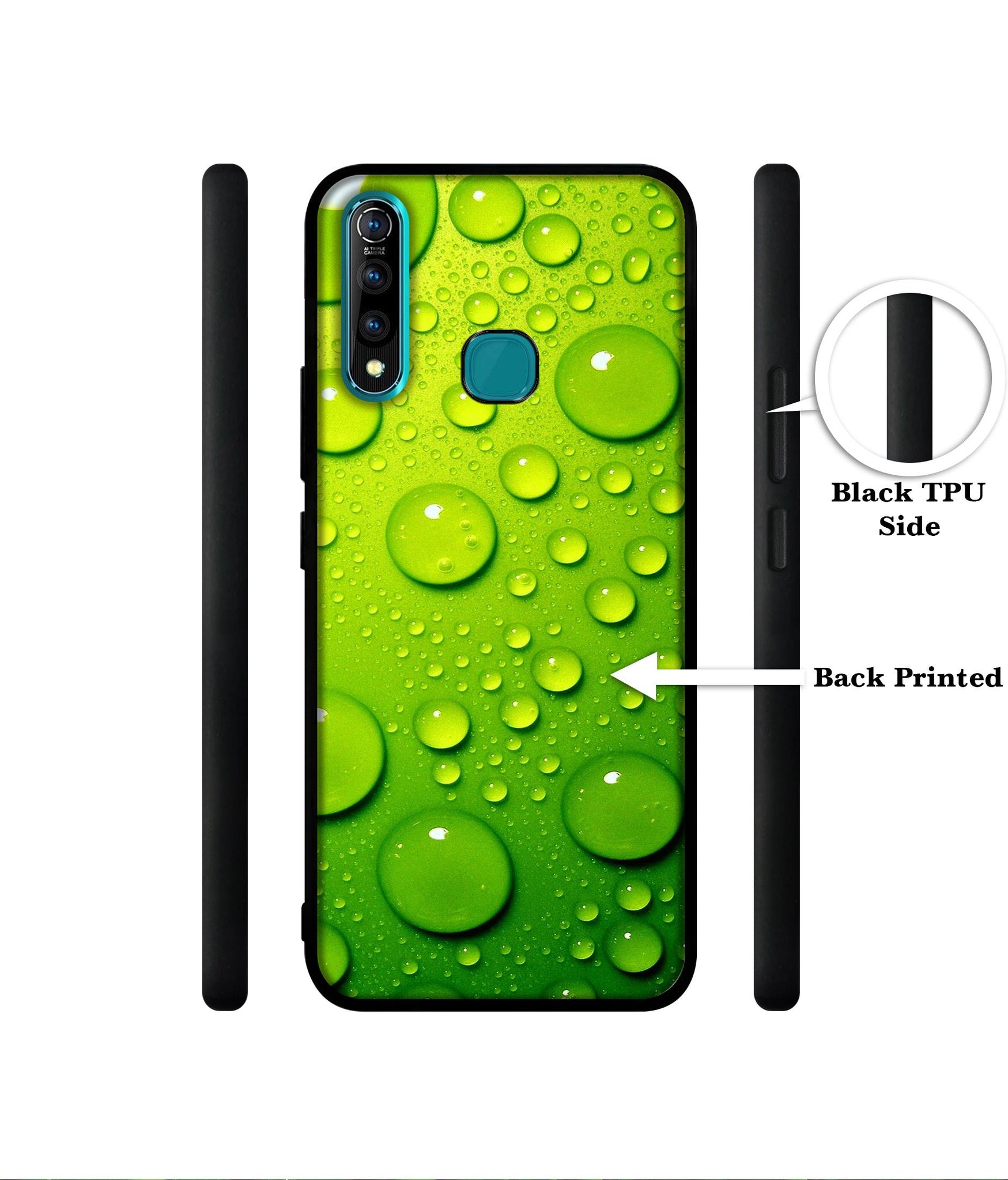Green Bubbles Designer 2D Printed Back Case Cover for Vivo Z1 Pro 4G