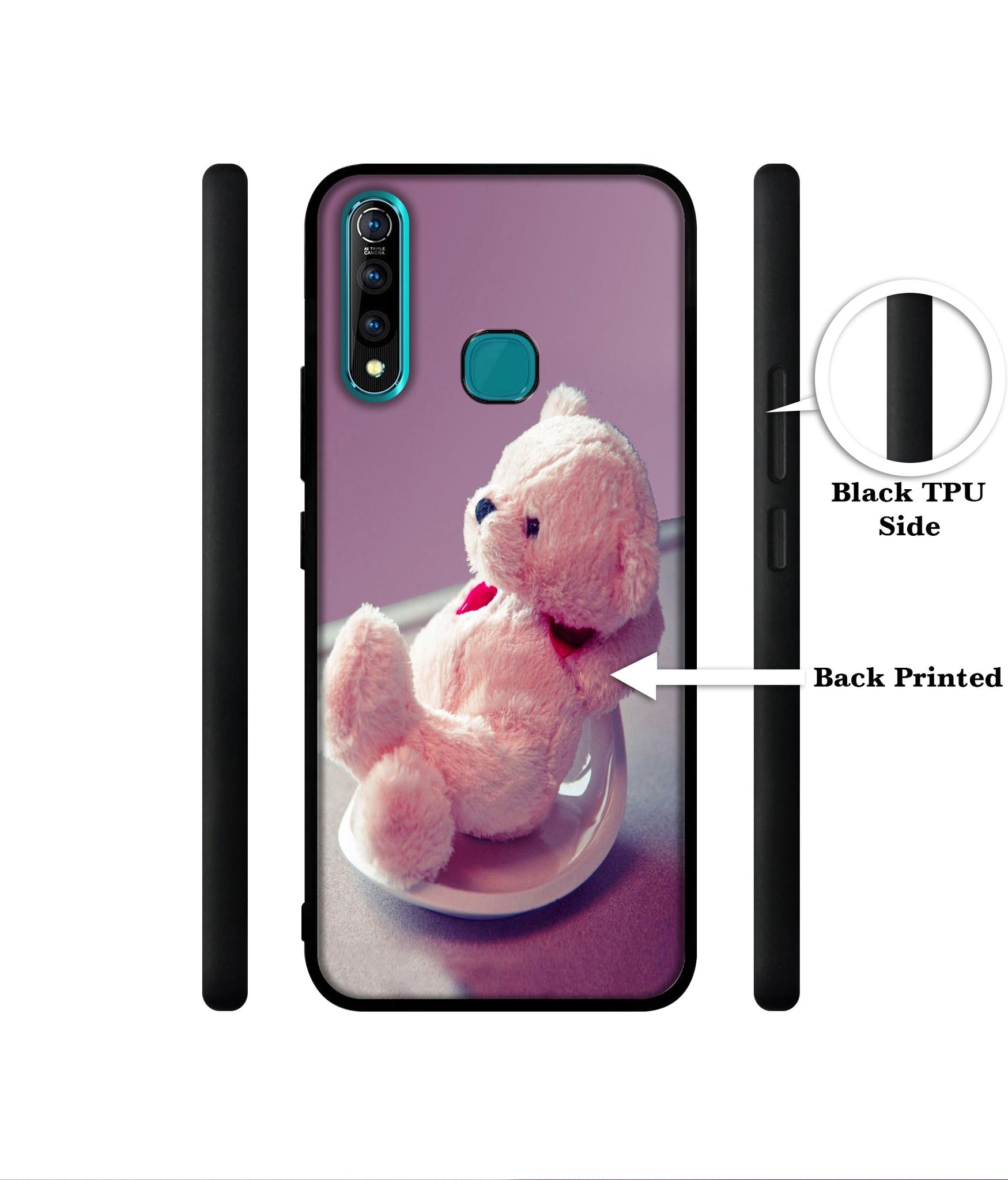 Cute Teddy Bear Designer 2D Printed Back Case Cover for Vivo Z1 Pro 4G