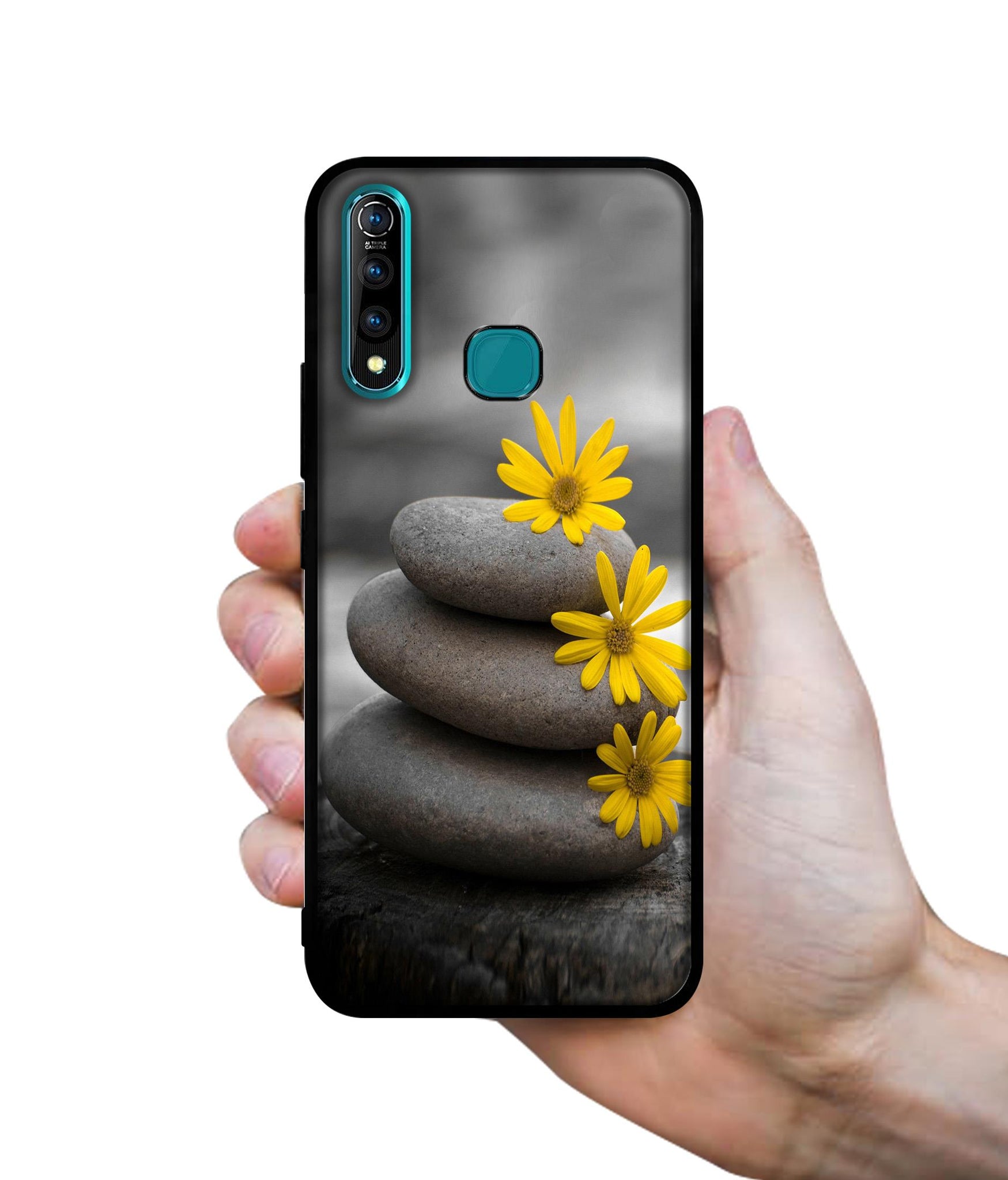 Stones And Flower Designer 2D Printed Back Case Cover for Vivo Z1 Pro 4G